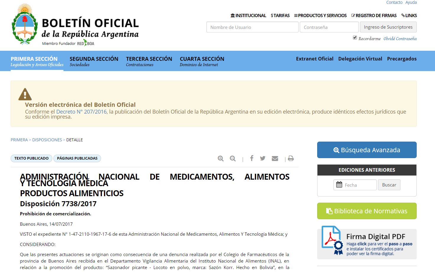 La ANMAT prohibió productos médicos y alimenticios