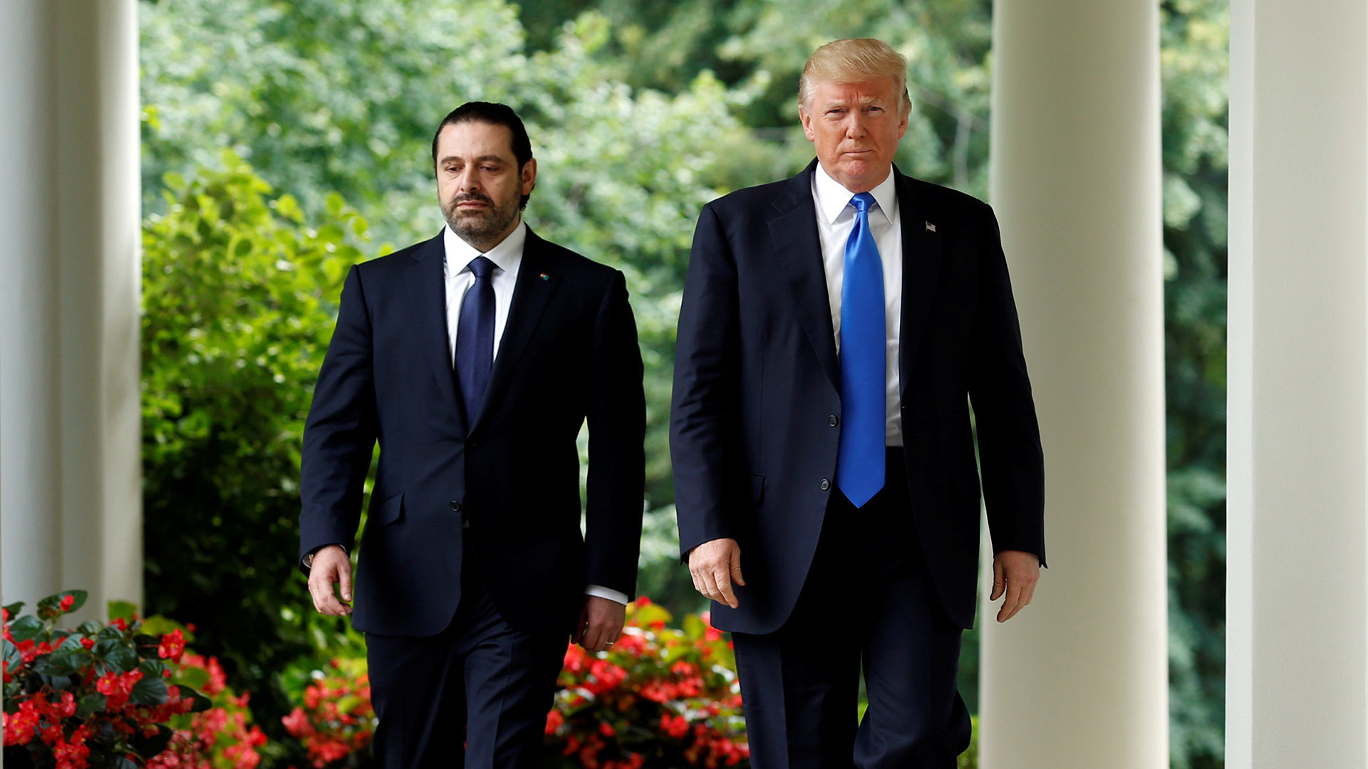 Saad Hariri con Donald Trump durante una visita a Washington (Reuters)