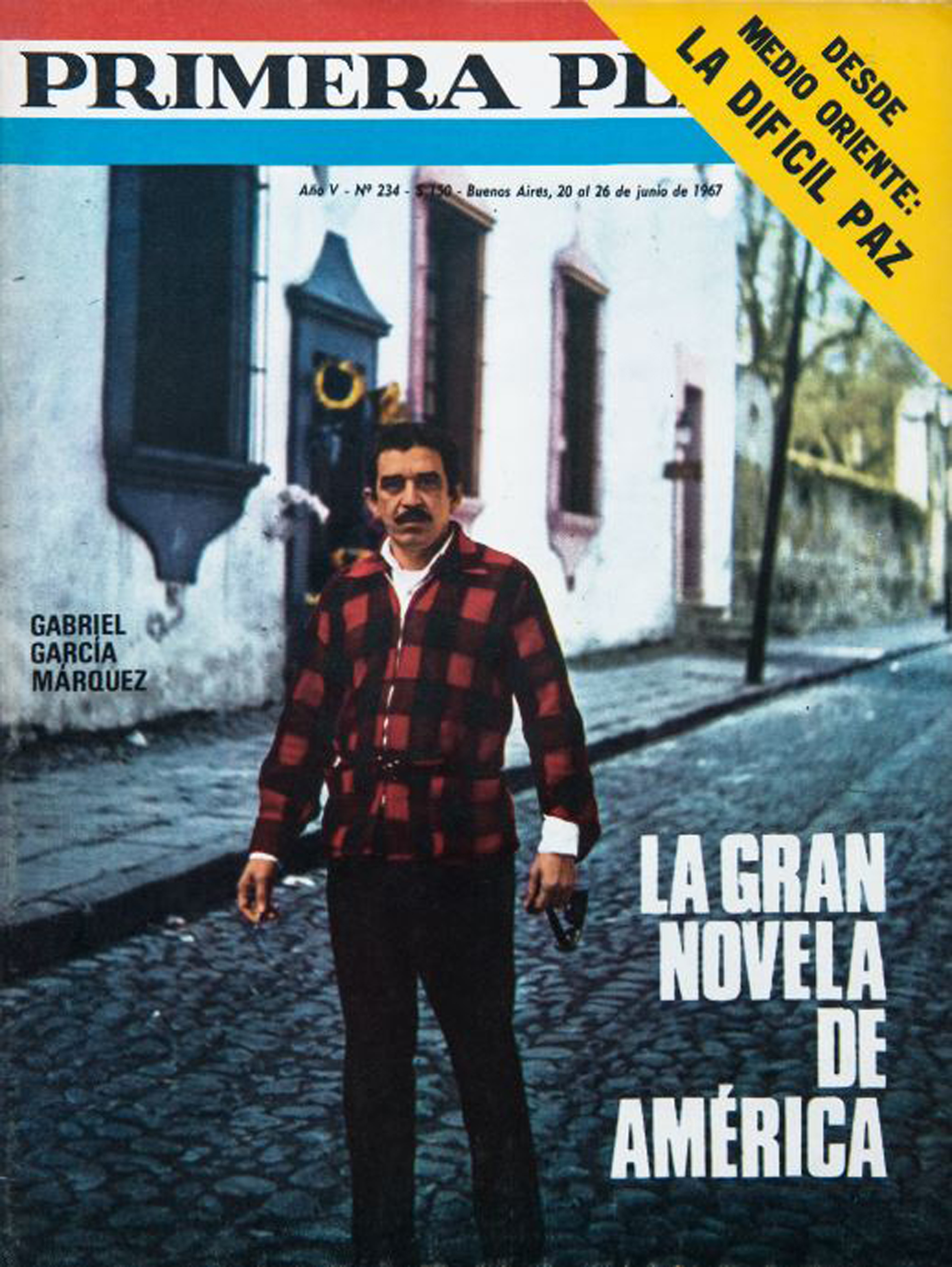 En su visita a Argentina, la revista Primera Plana publicó en portada a “Gabo” refiriéndose a “Cien años de soledad” como “la gran novela de América”