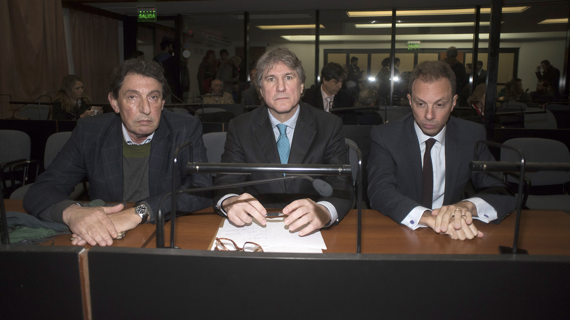 Amado Boudou, junto a sus abogados (Adrián Escandar)