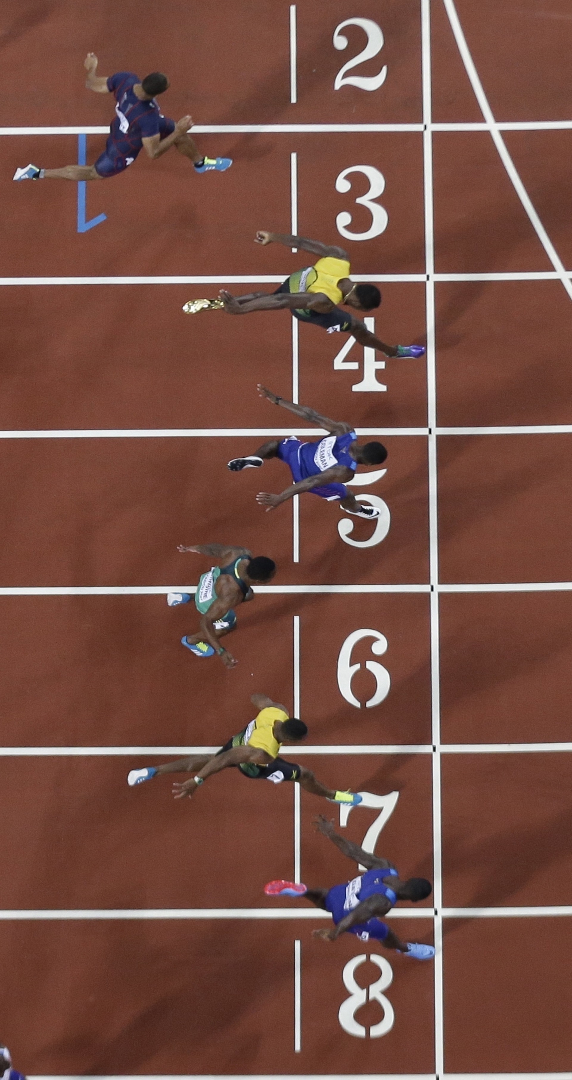 La reñida llegada de la final: Gatlin, Coleman y Bolt, los dueños del podio