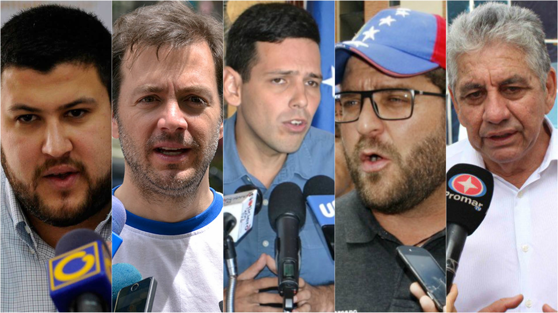 David Smolansky, Ramón Muchacho, Carlos García, Gustavo Marcano y Alfredo Ramos