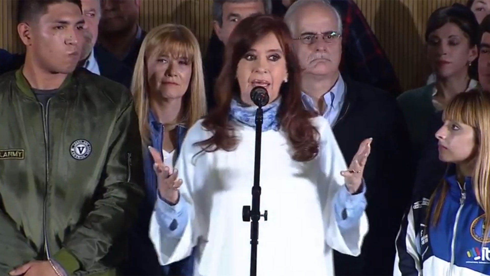 Cristina Kirchner en su cierre de campaña, previo a las PASO, en la Matanza