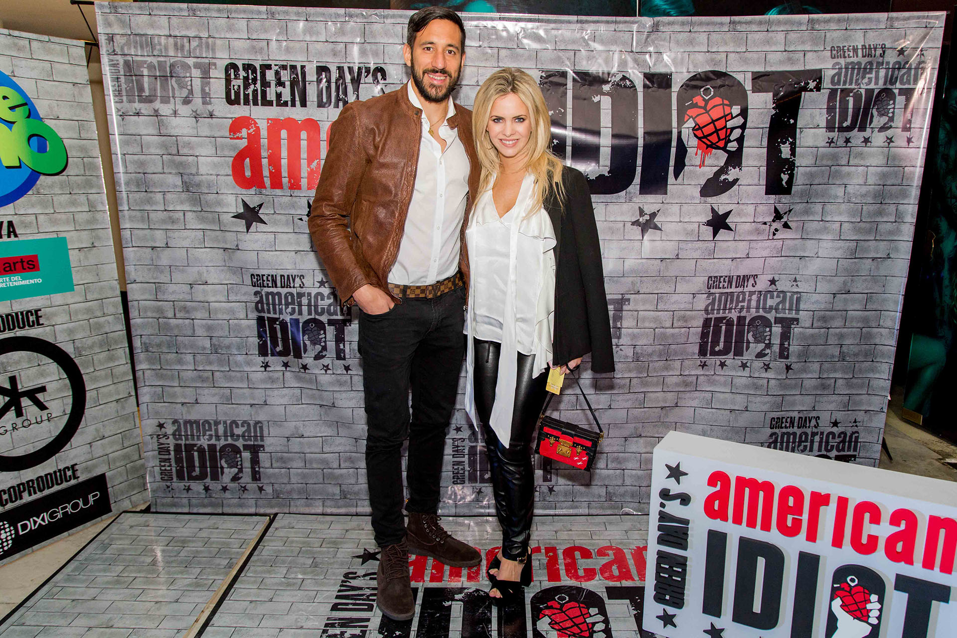 Jonas Gutiérrez y Alejandra Maglietti en el estreno de “American Idiot”, en el Teatro Broadway