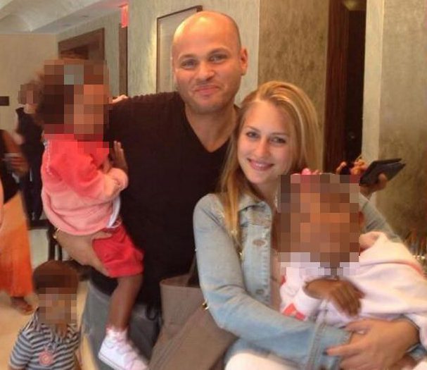 Lorraine Gilles con Stephen Belafonte y los hijos de él y Mel B.