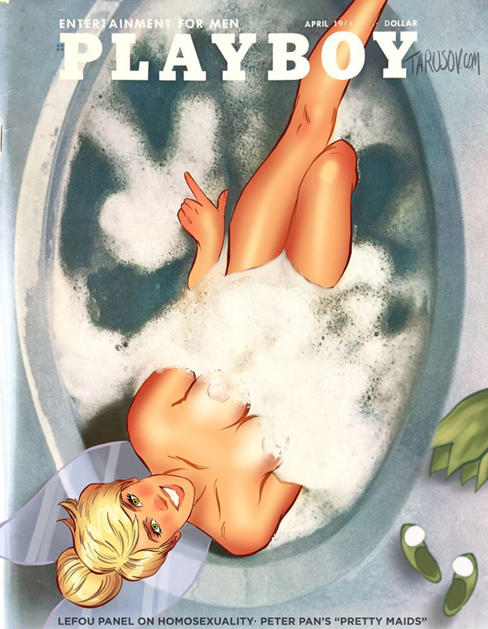 Campanita, la acompañante fiel de Peter Pan, desnuda en un relajante baño de espuma en un jacuzzi