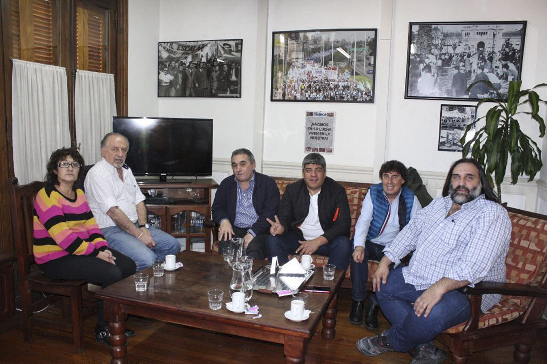 Juan Carlos Schmid, uno de los integrantes del triunvirato de mando de la CGT, y el número dos de los camioneros, Pablo Moyano , junto a los dirigentes de la CTA Pablo Micheli y Hugo Yasky acordaron participar en la marcha del próximo martes