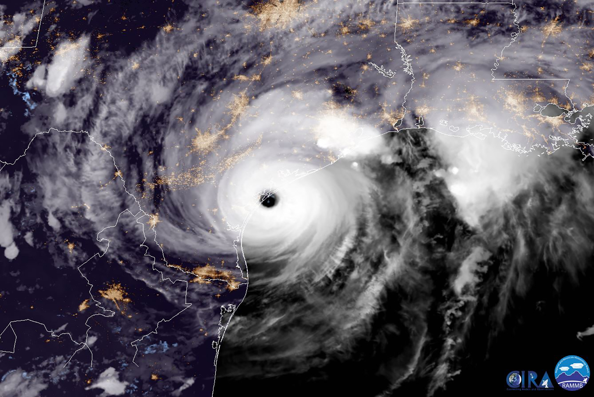 Captura de la NASA del huracán Harvey (Photo by NASA/NOAA GOES Project via Getty Images)