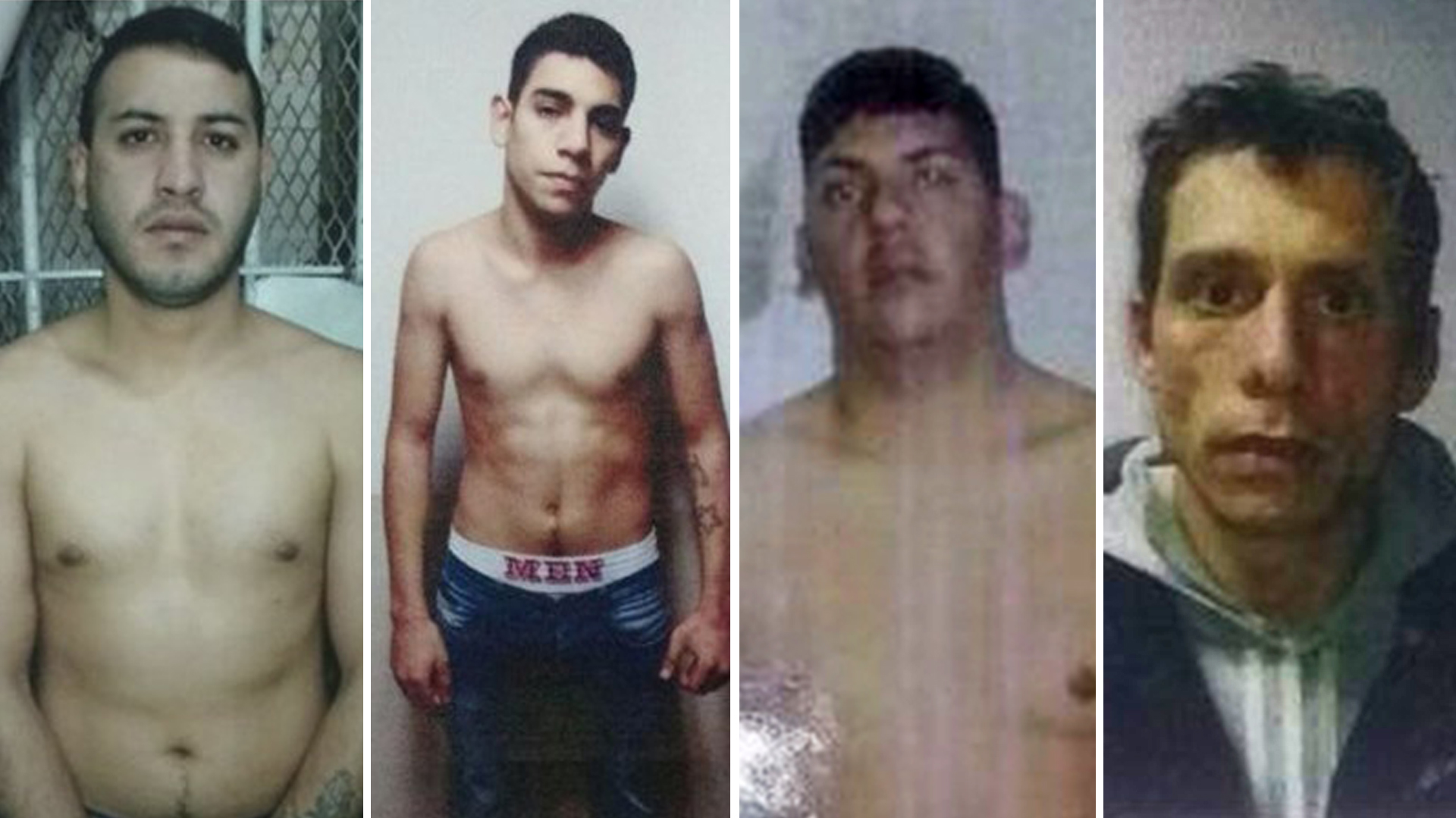 Los detenidos que se fugaron esta mañana en Villa Ballester. Ortiz, acusado de homicidio, es el segundo desde la izquierda: tiene 18 años