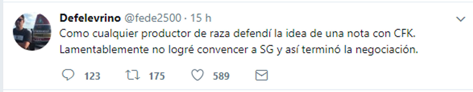 La aclaración de su productor