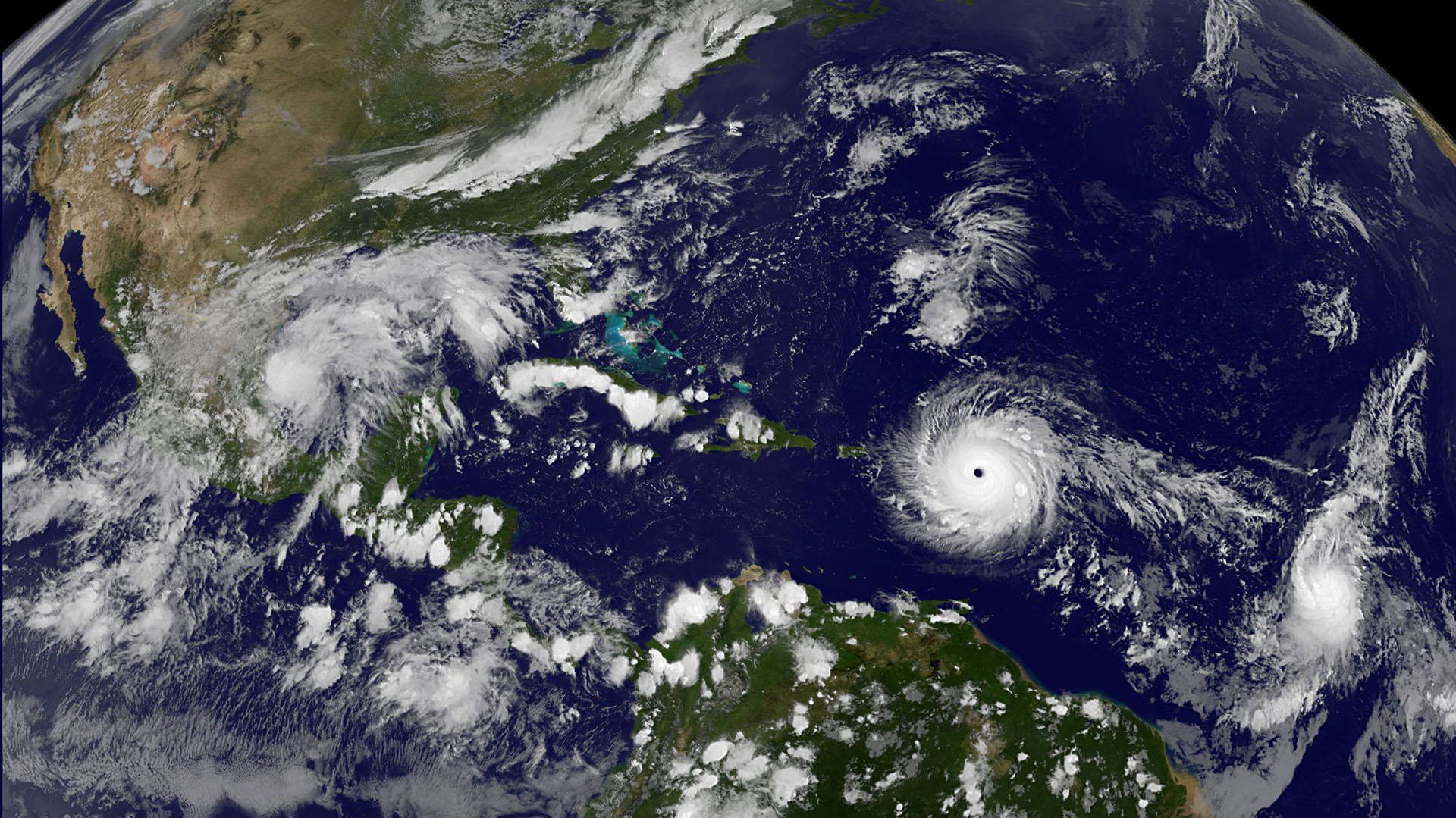 Imagen satelital del huracán Irma, captada por la NASA