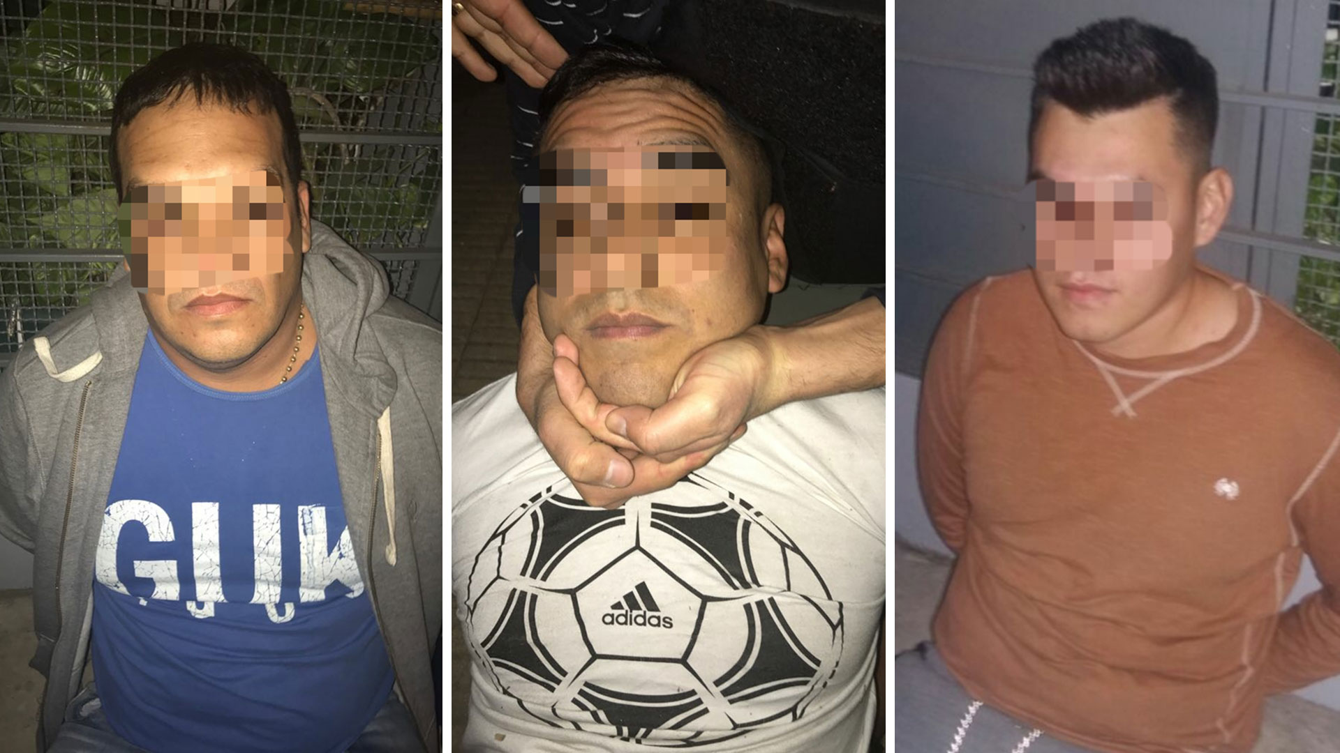 Los hermanos Barraza y Avalos, durante la detención