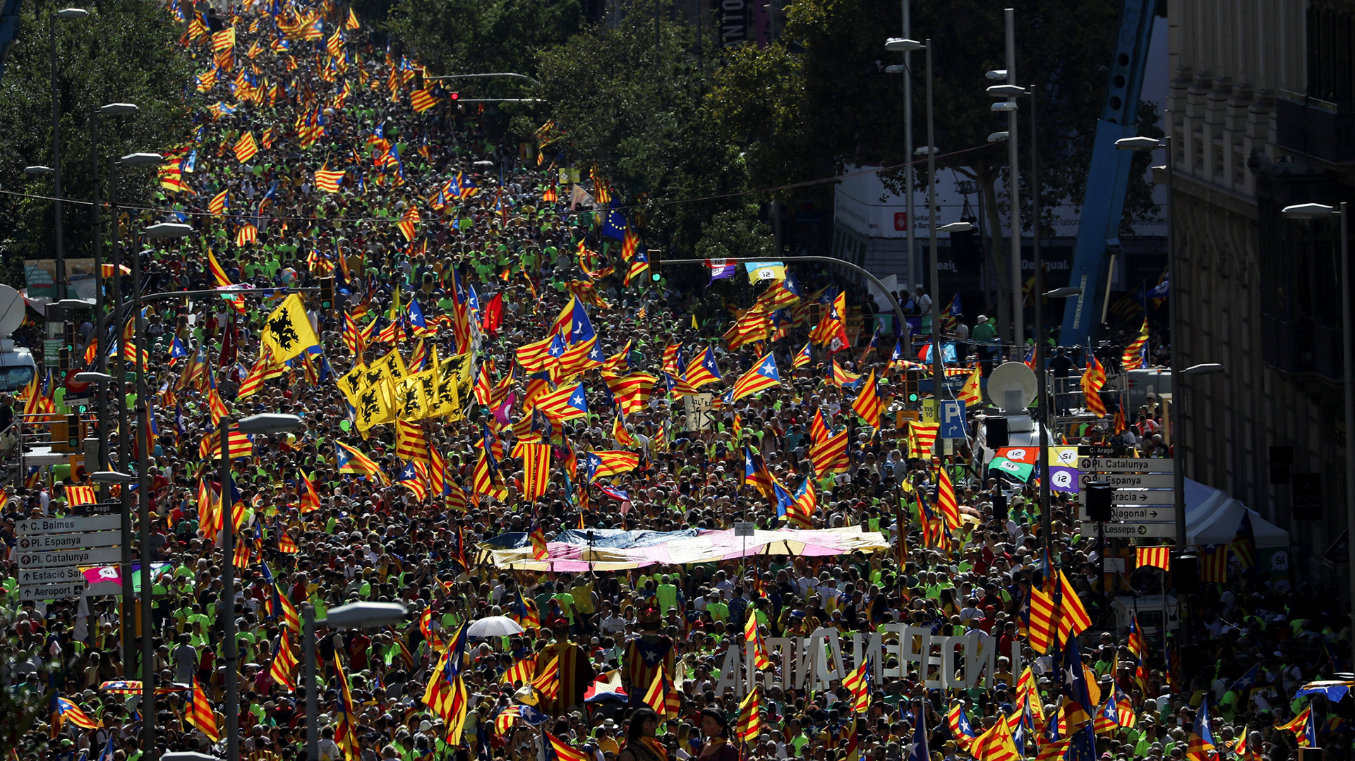 La marcha durante la “Diada” de este lunes (Reuters)