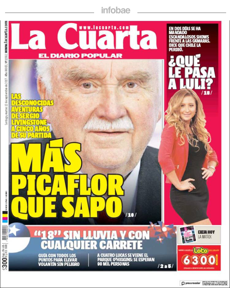 La Cuarta, Chile, martes 12 de septiembre de 2017 | Junín al Minuto La Cuarta, Chile, martes 12 de septiembre de 2017 | Junín al Minuto