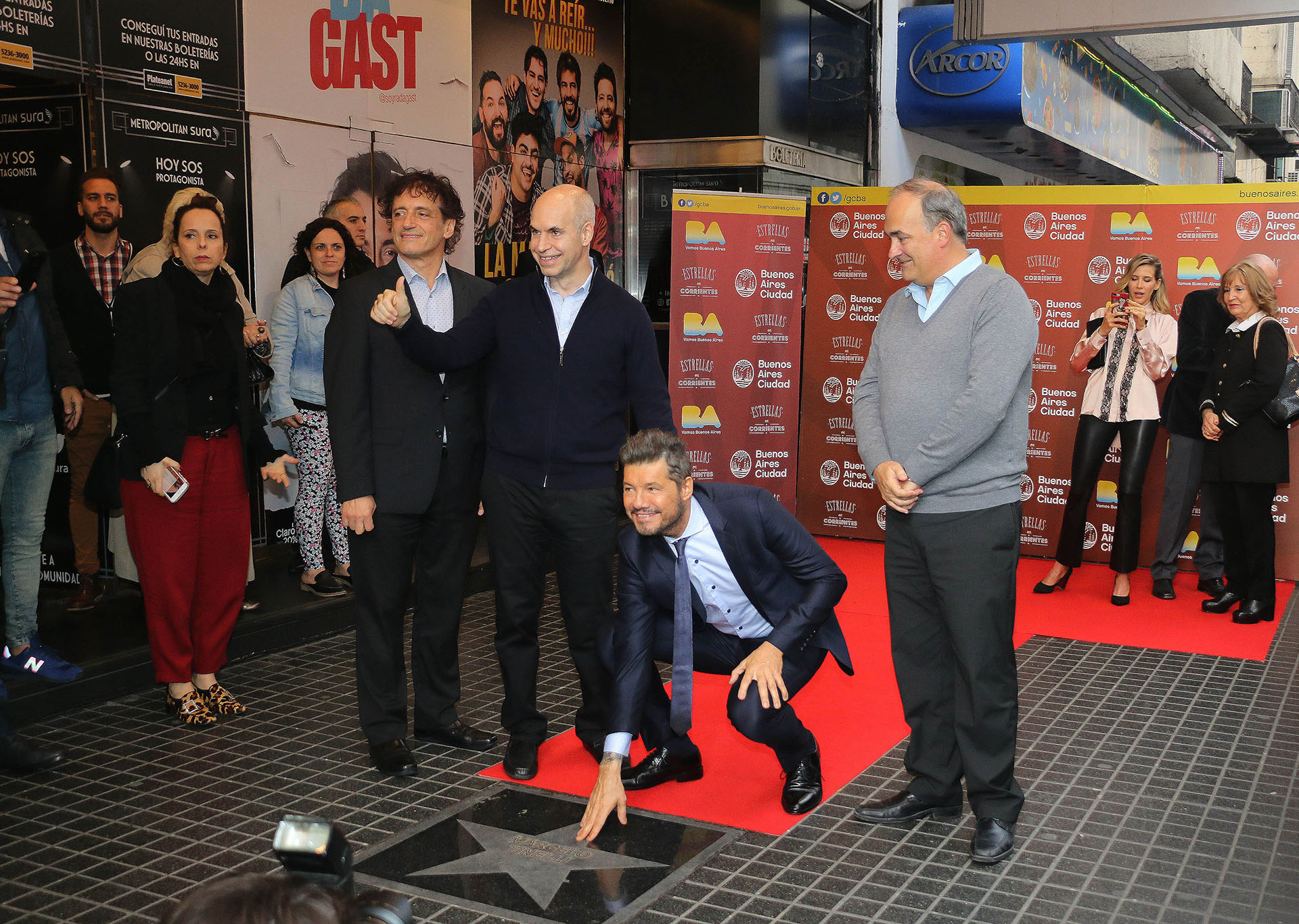 Ángel Mahler, Horacio Rodríguez Larreta, Marcelo Tinelli Eduardo Machiavelli (Fotos Teleshow /Verónica Guerman)