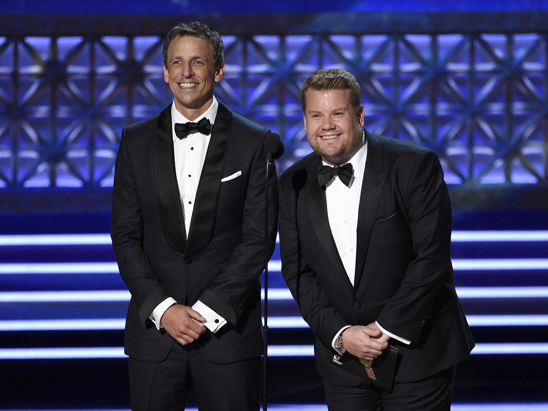 Seth Meyers y James Corden