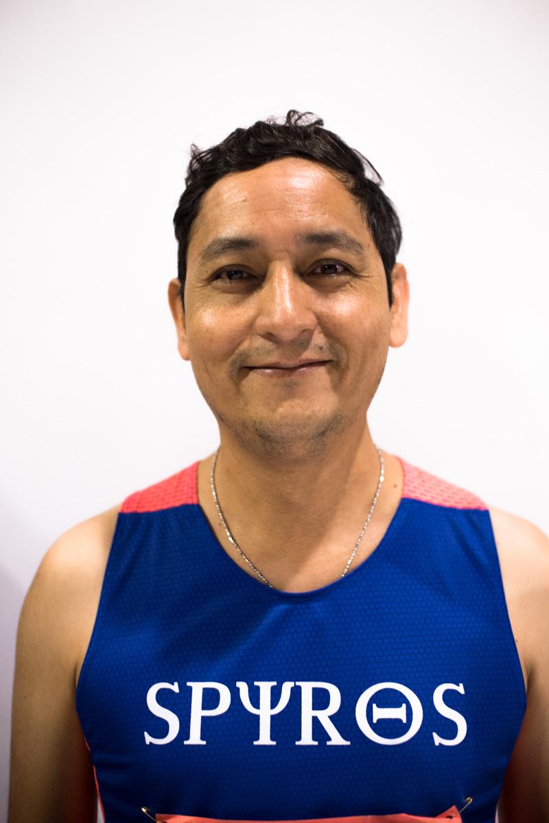 Edgar antes del maratón.