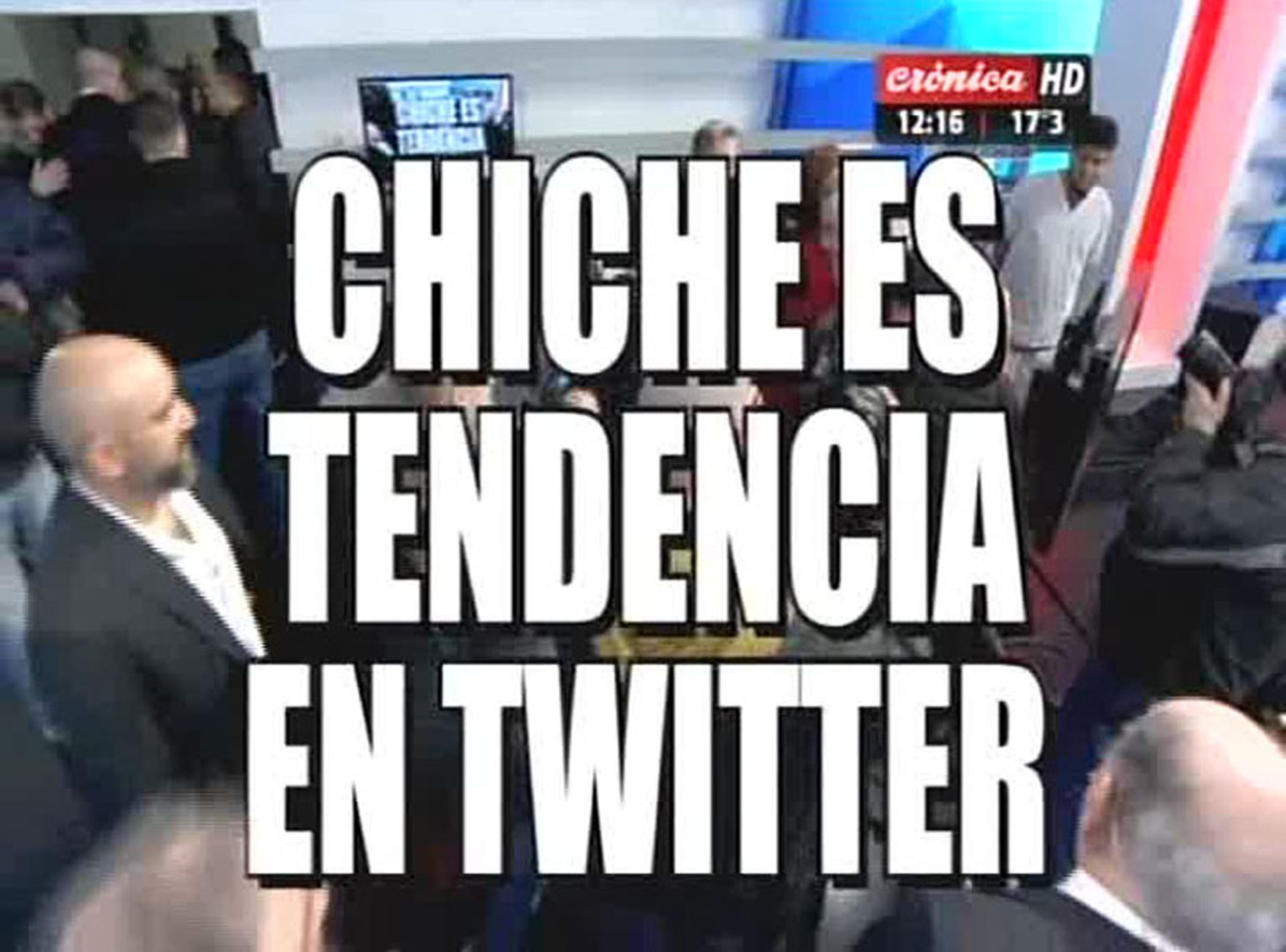 Placa de Crónica TV sobre la visita de Cristina kirchner