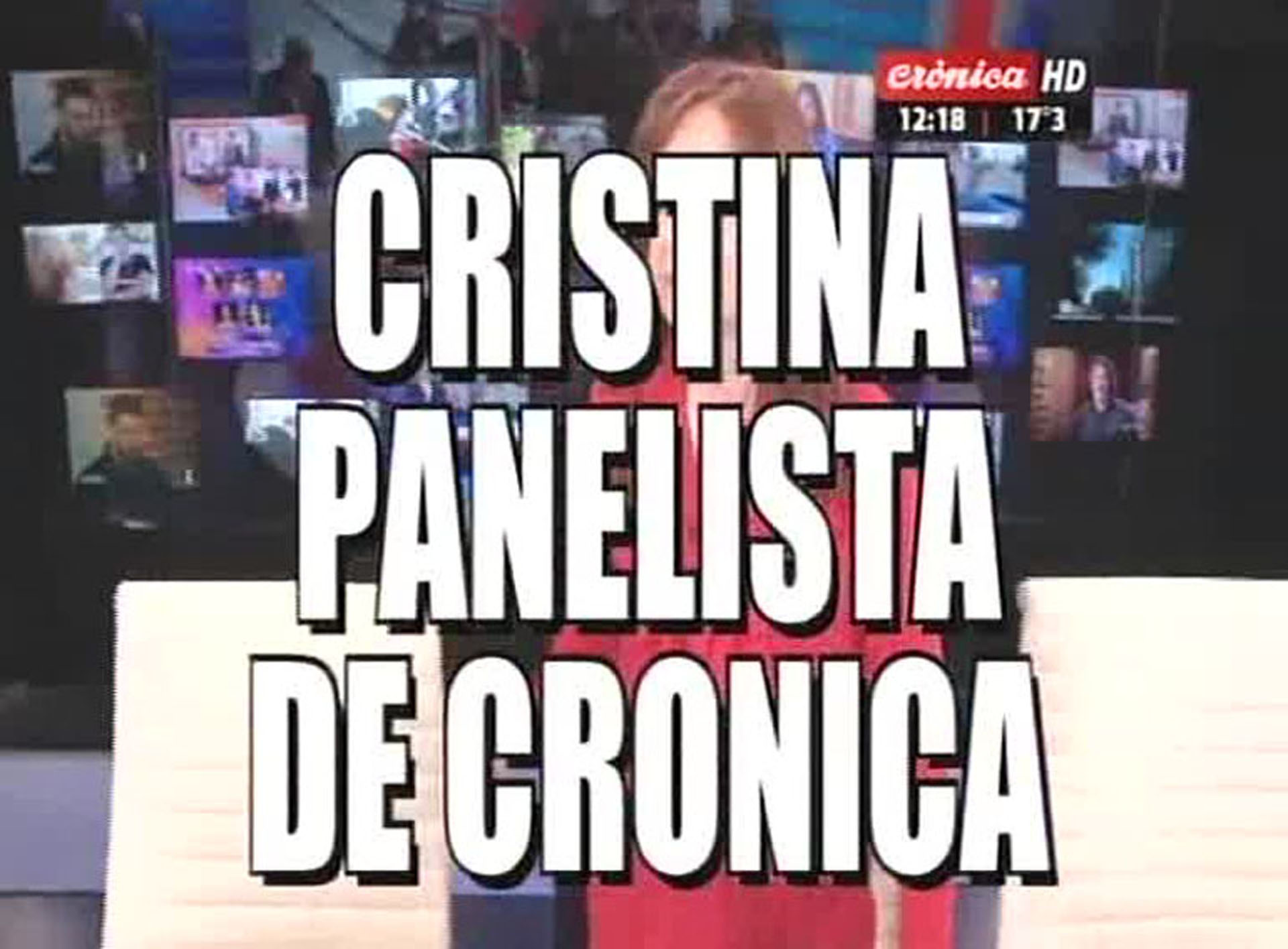 Placa de Crónica TV sobre la visita de Cristina kirchner
