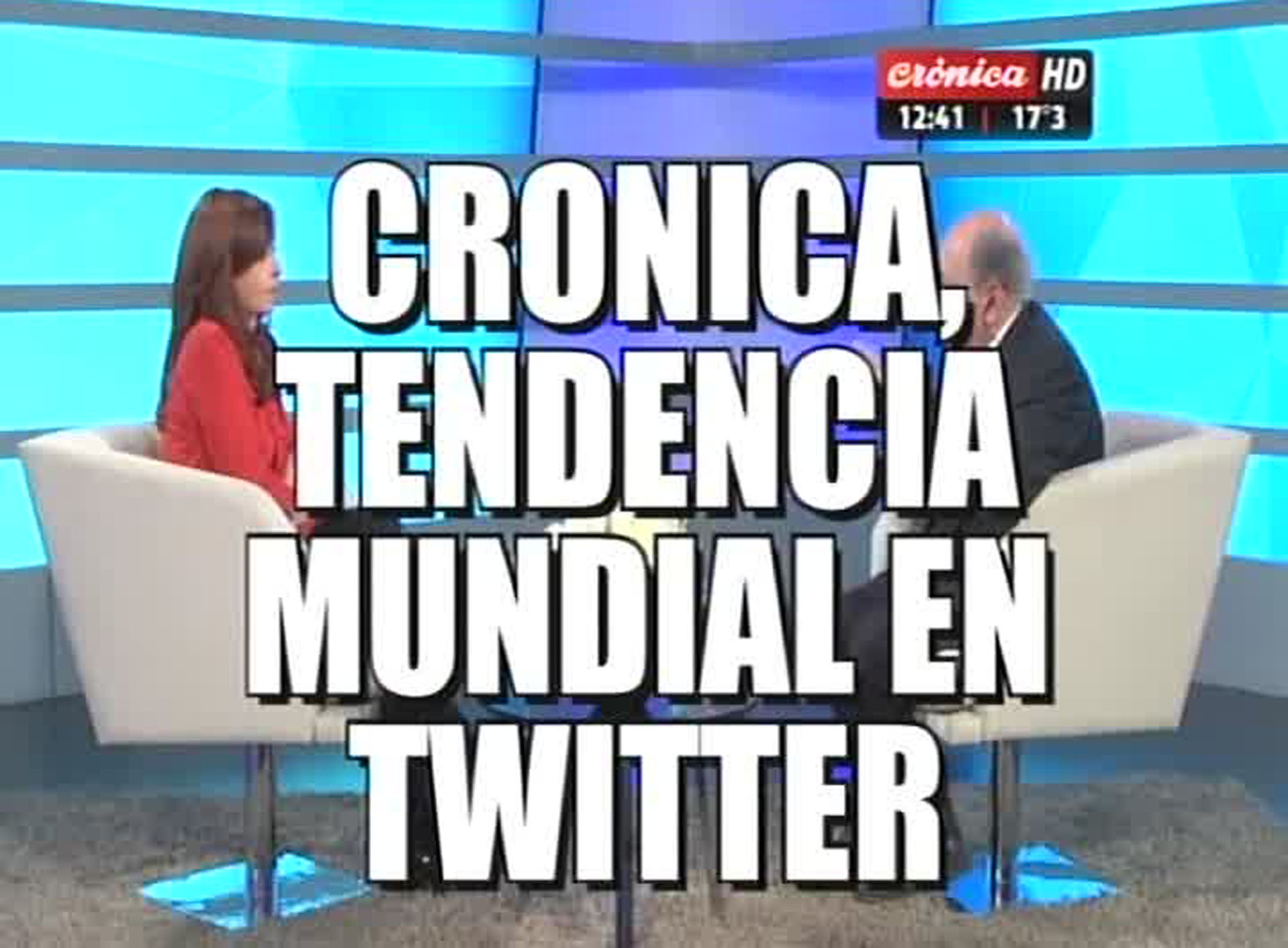 Placa de Crónica TV sobre la visita de Cristina Kirchner al canal