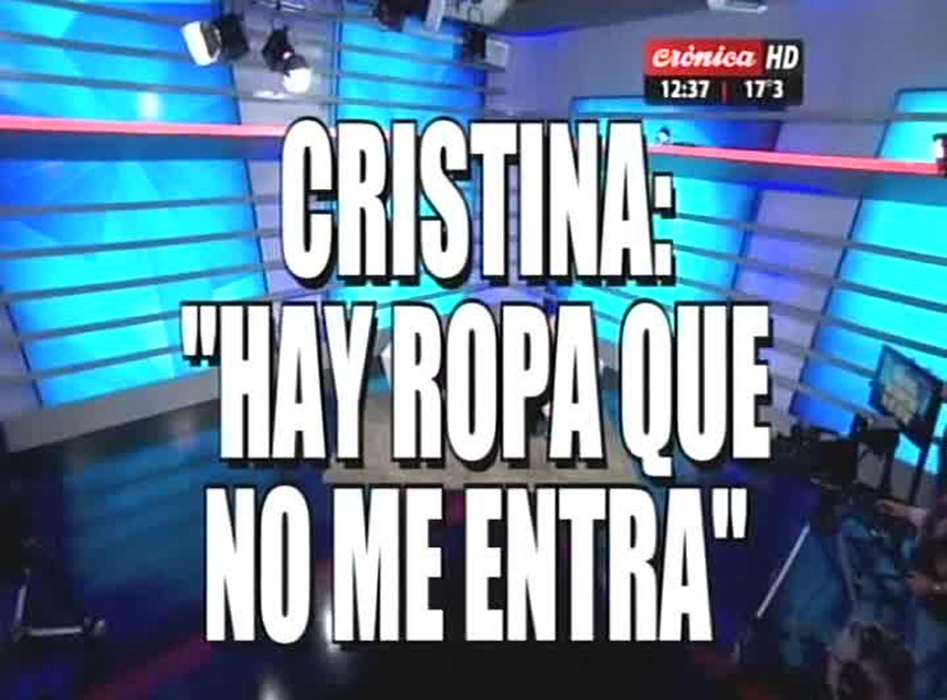 Placa de Crónica TV sobre la visita de Cristina Kirchner al canal