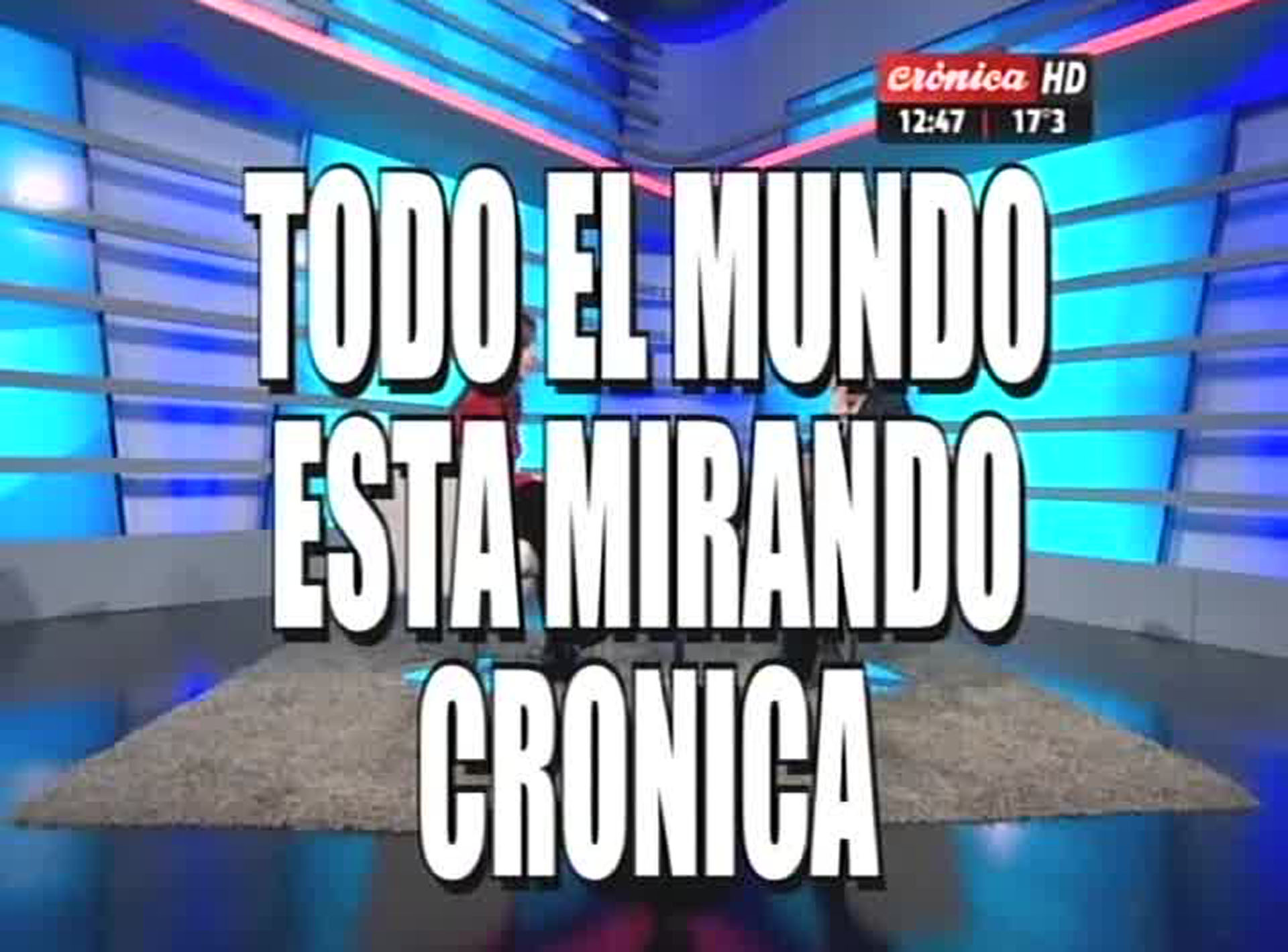 Placa de Crónica TV sobre la visita de Cristina Kirchner al canal