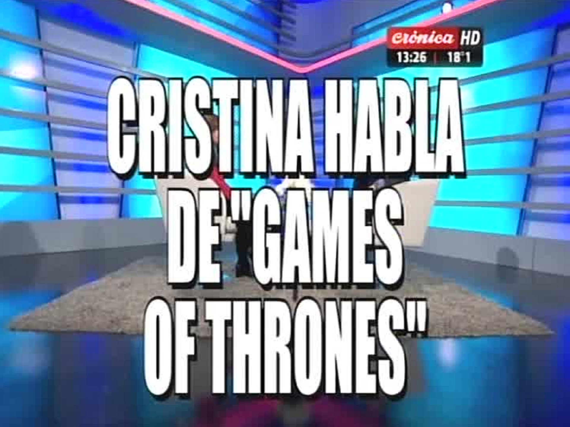Placa de Crónica TV sobre la visita de Cristina Kirchner