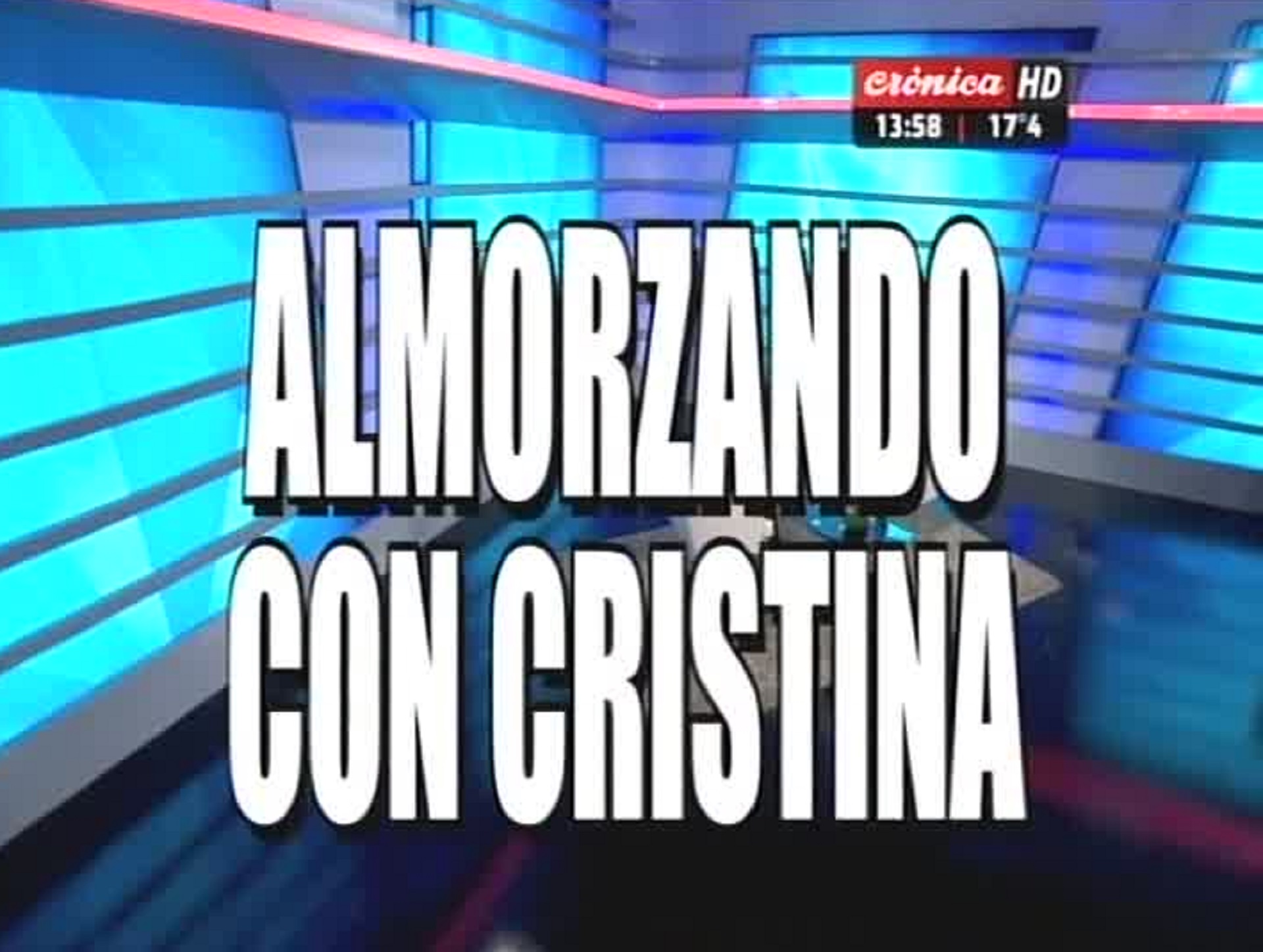 Placa de Crónica TV sobre la visita de Cristina Kirchner