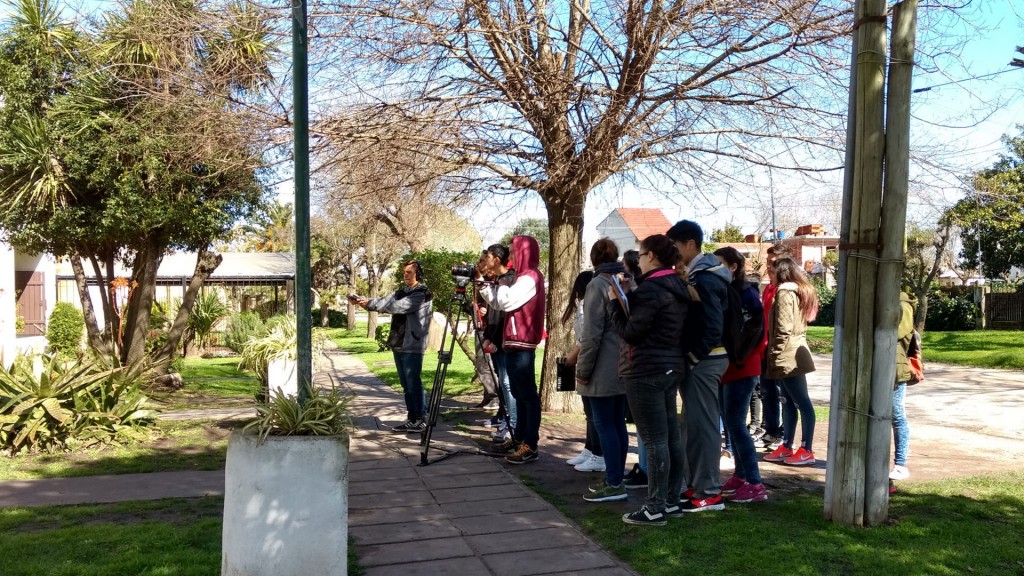 Los chicos durante el rodaje