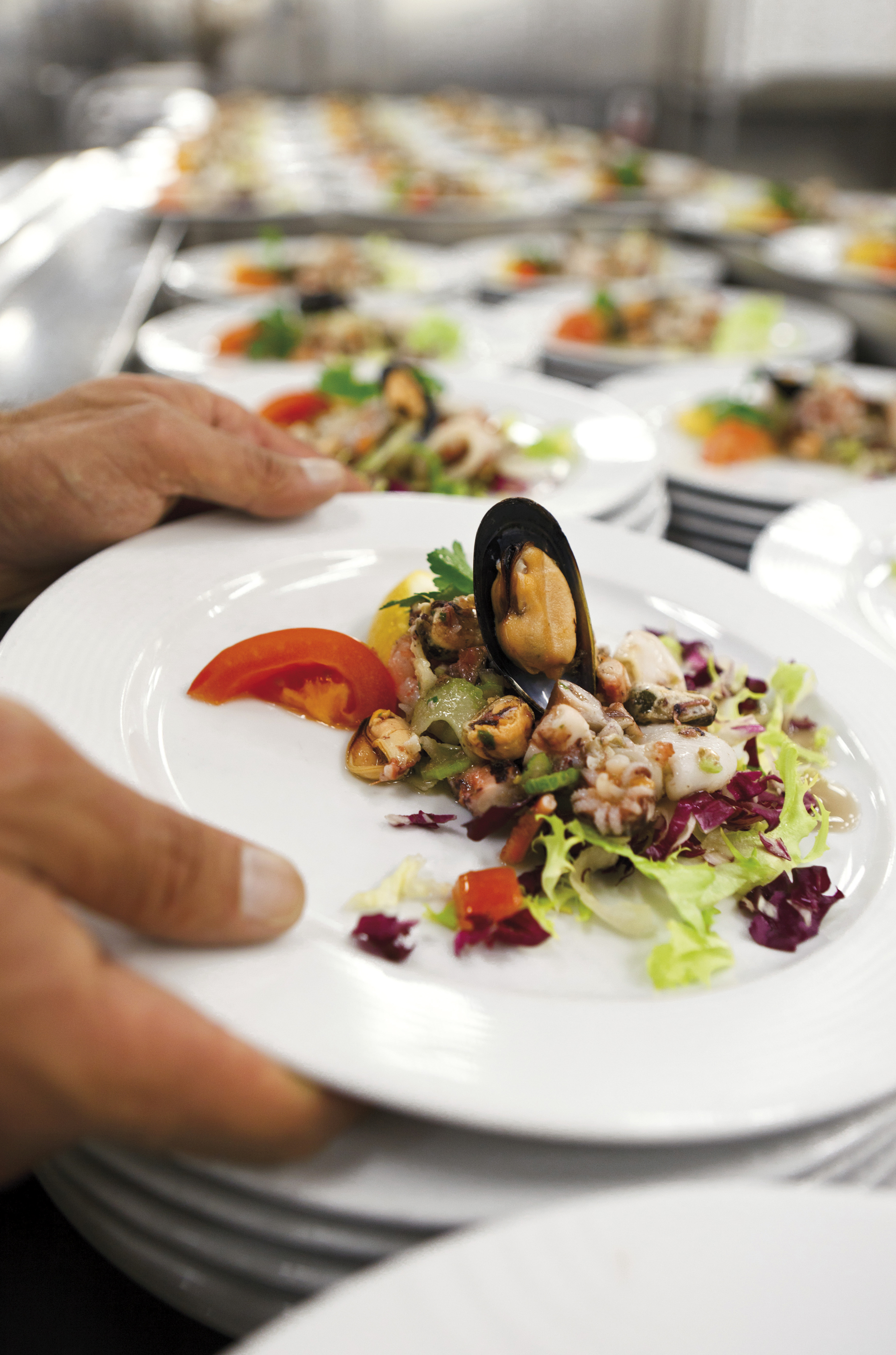 El espíritu de la gastronomía mediterránea siempre está presente en estos cruceros de bandera italiana.