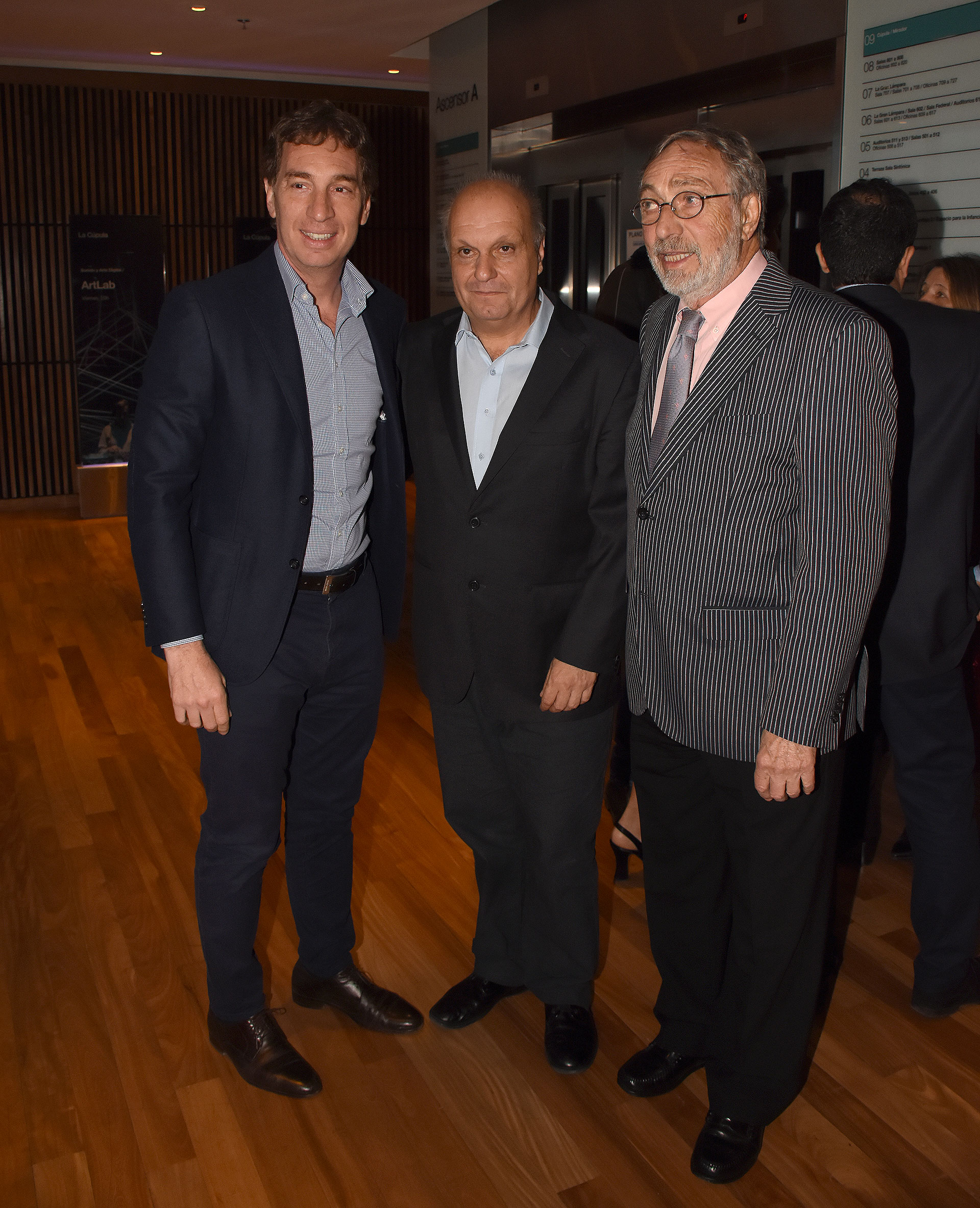 Diego Santilli, Hernán Lombardi y Luis Brandoni