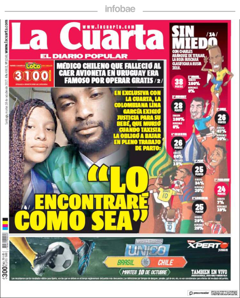 La Cuarta, Chile, 10 de octubre de 2017 | FM Laser 103.5 - Tucumán La Cuarta, Chile, 10 de octubre de 2017 | FM Laser 103.5 - Tucumán