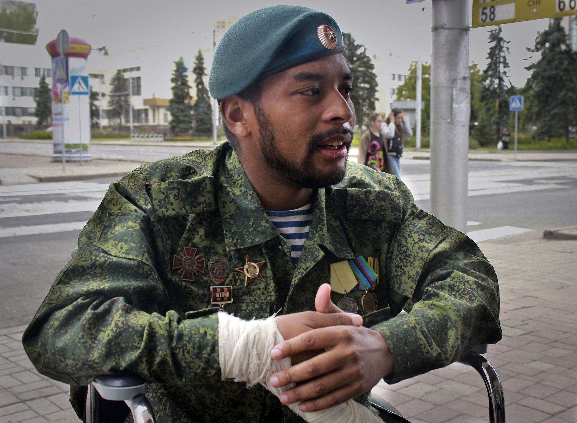 Alexis en el centro de Donetsk