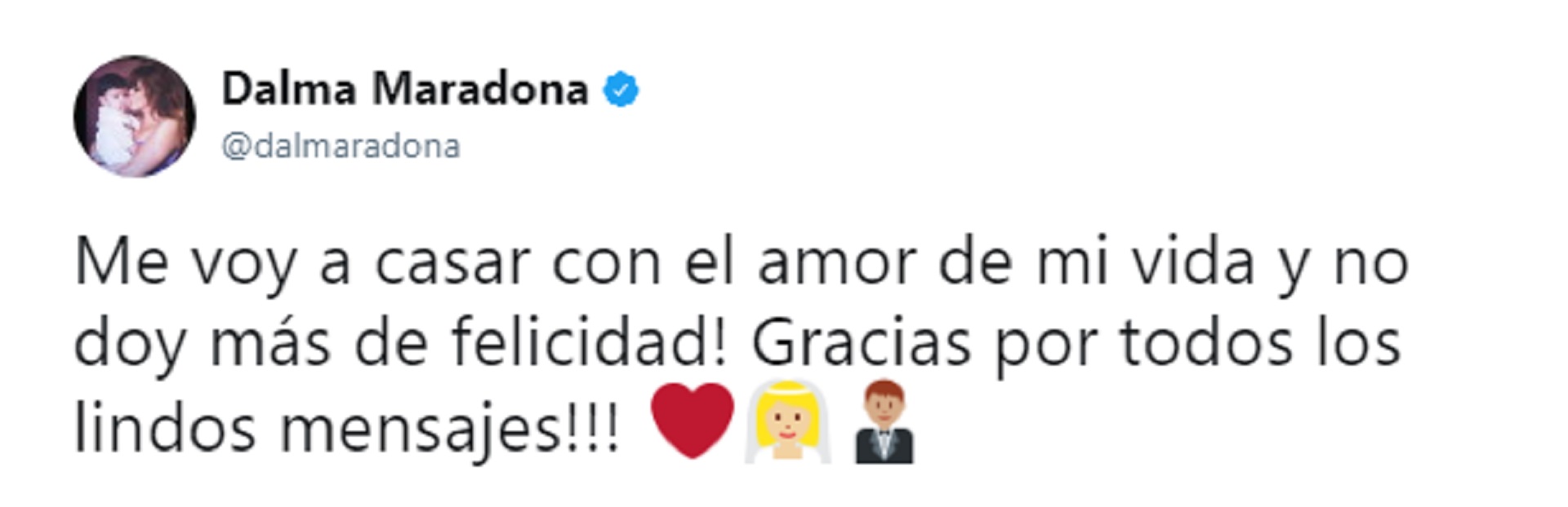 La actriz manifestó su felicidad a través de las redes sociales