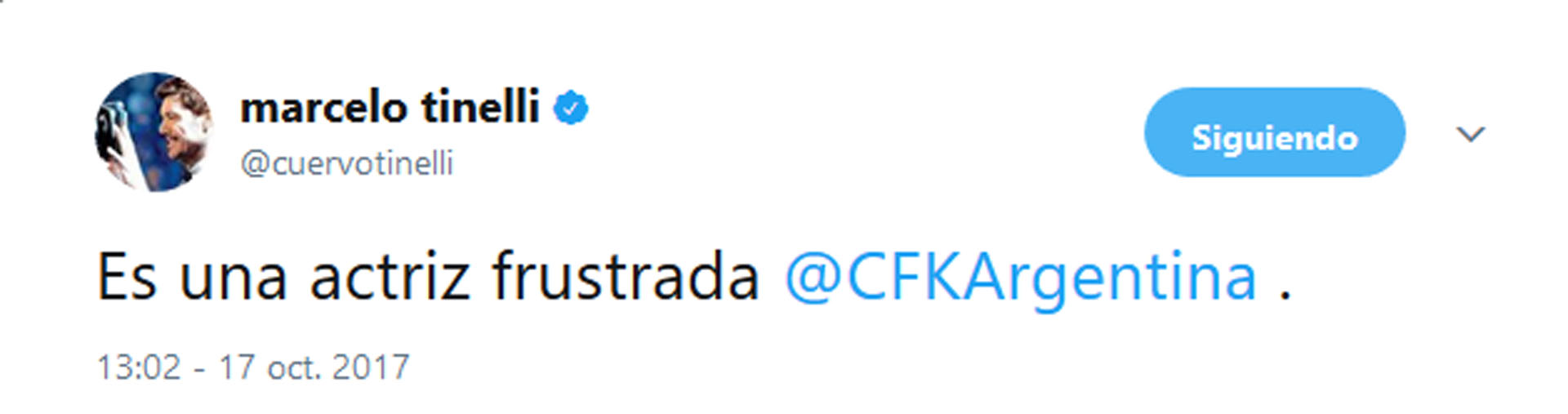El mensaje de Tinelli en Twitter