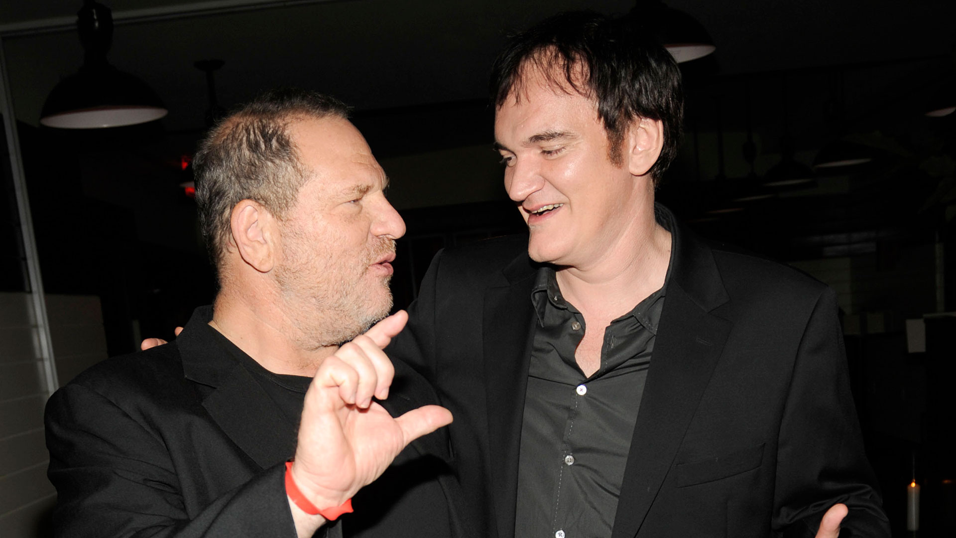 Harvey Weinsten y Quentin Tarantino, quien confesó que sabía quién era Weinstein (Getty Images)