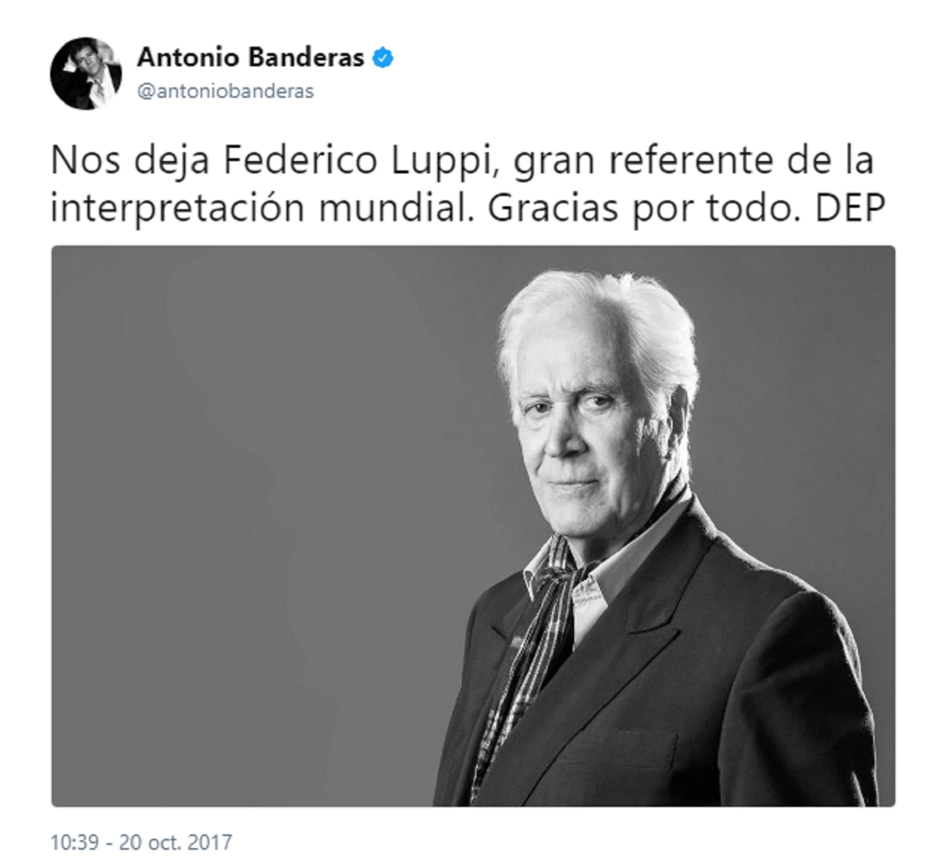Antonio Banderas despidió a Federico Luppi