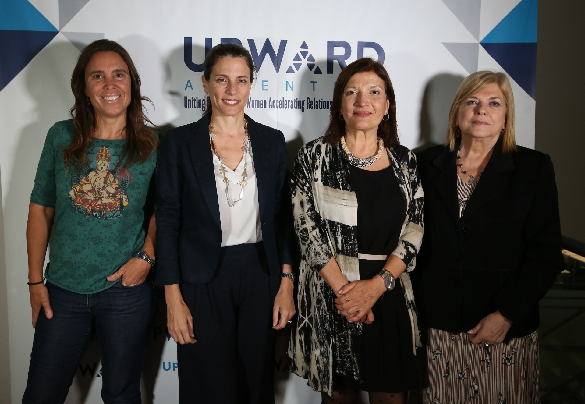 Malena Braun Blaquier (investigadora del CONICET), Helena Estrada (asesora en desarrollo económico de la mujer en el Ministerio de Producción), Cristina Antunez (directora de Equidad de Género e Igualdad de oportunidades en el Ministerio de Trabajo) y Amalia Mattio (presidente del foro de mujeres del MERCOSUR)