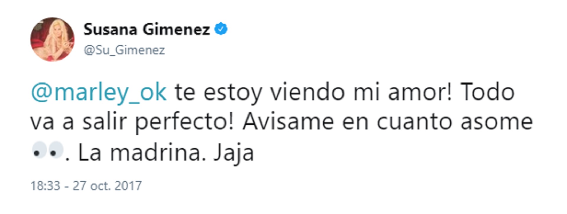 Susana siguió desde Buenos Aires el nacimiento de Mirko, el hijo de Marley