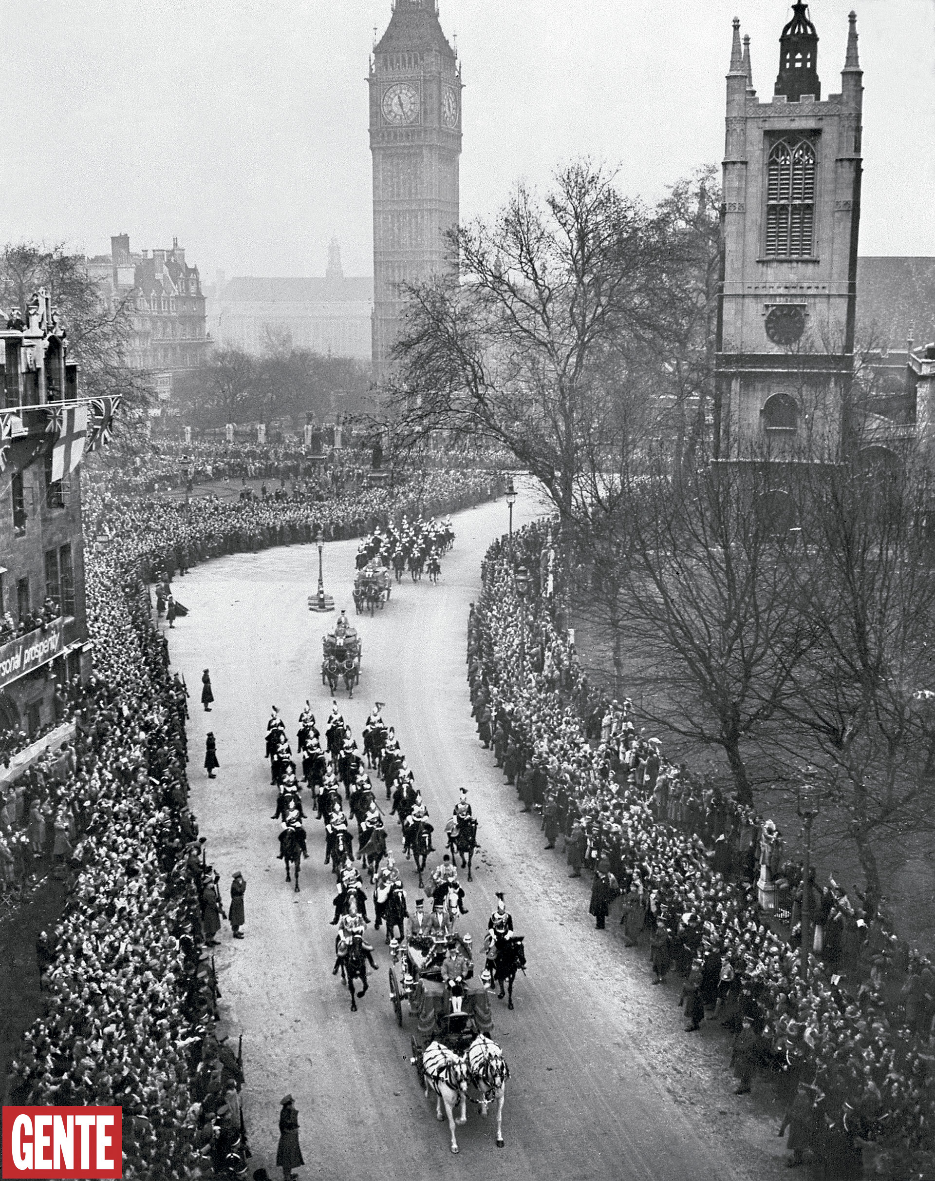 Una vista de la multitud frente a Westminster el día de la gran celebración. FOTO: AFP