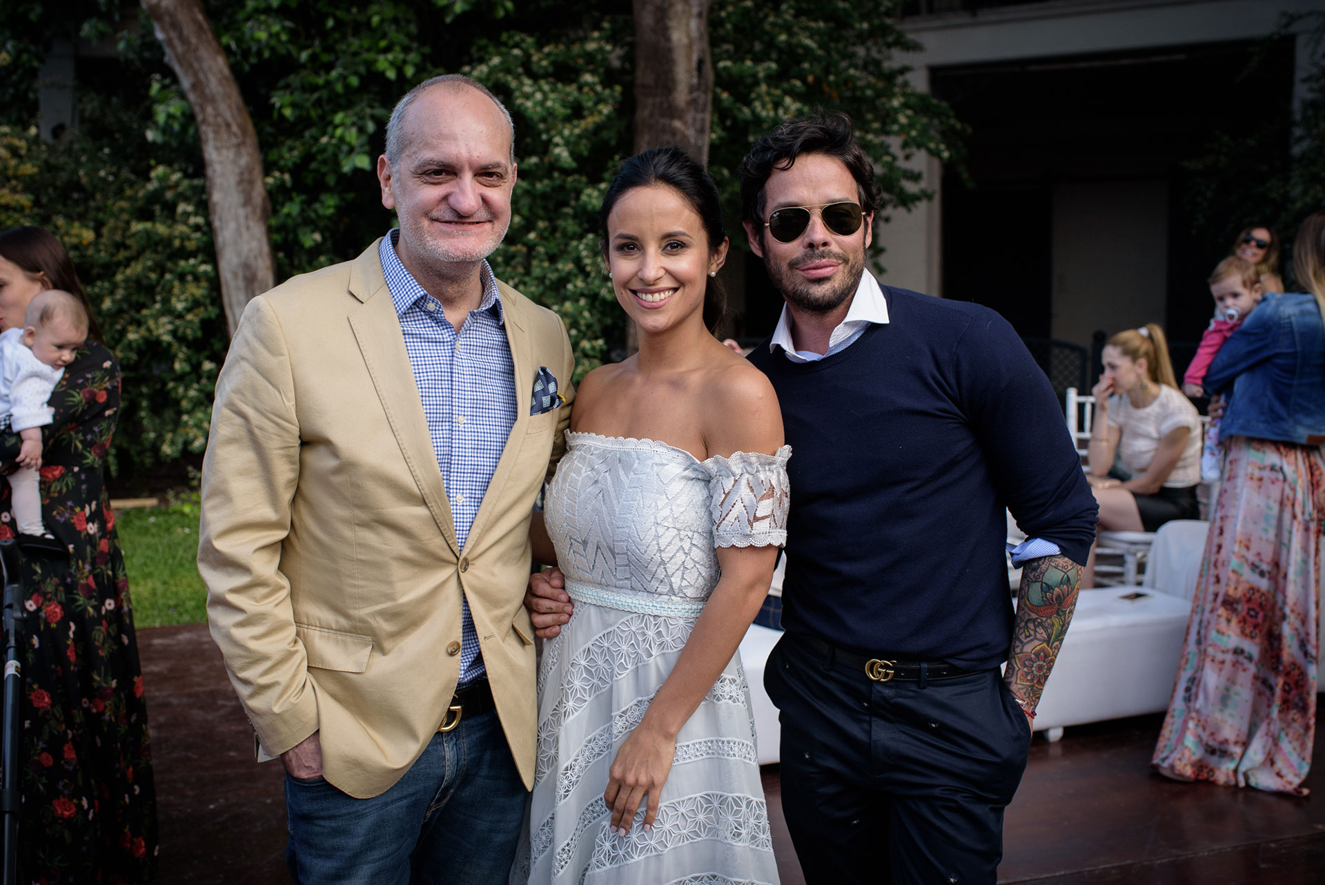 Laurencio Adot, Lourdes y Mariano Caprarola.
