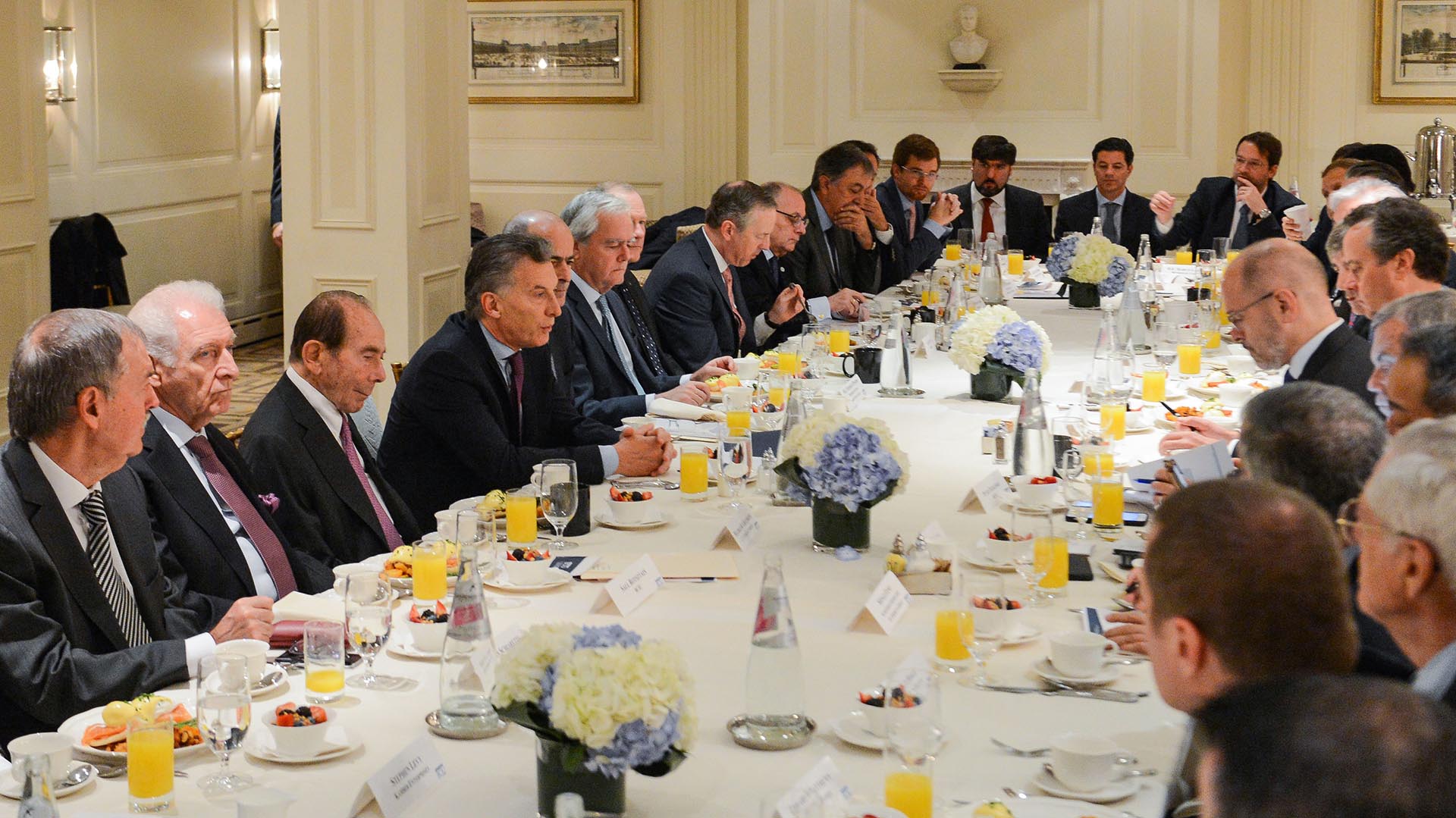 Mauricio Macri encabeza la delegación argentina que compartió un desayuno de trabajo con empresarios de Estados Unidos