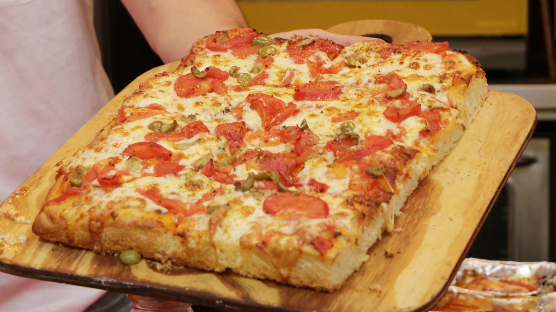 Entrada a la italiana: focaccia en el puesto de Italpast.