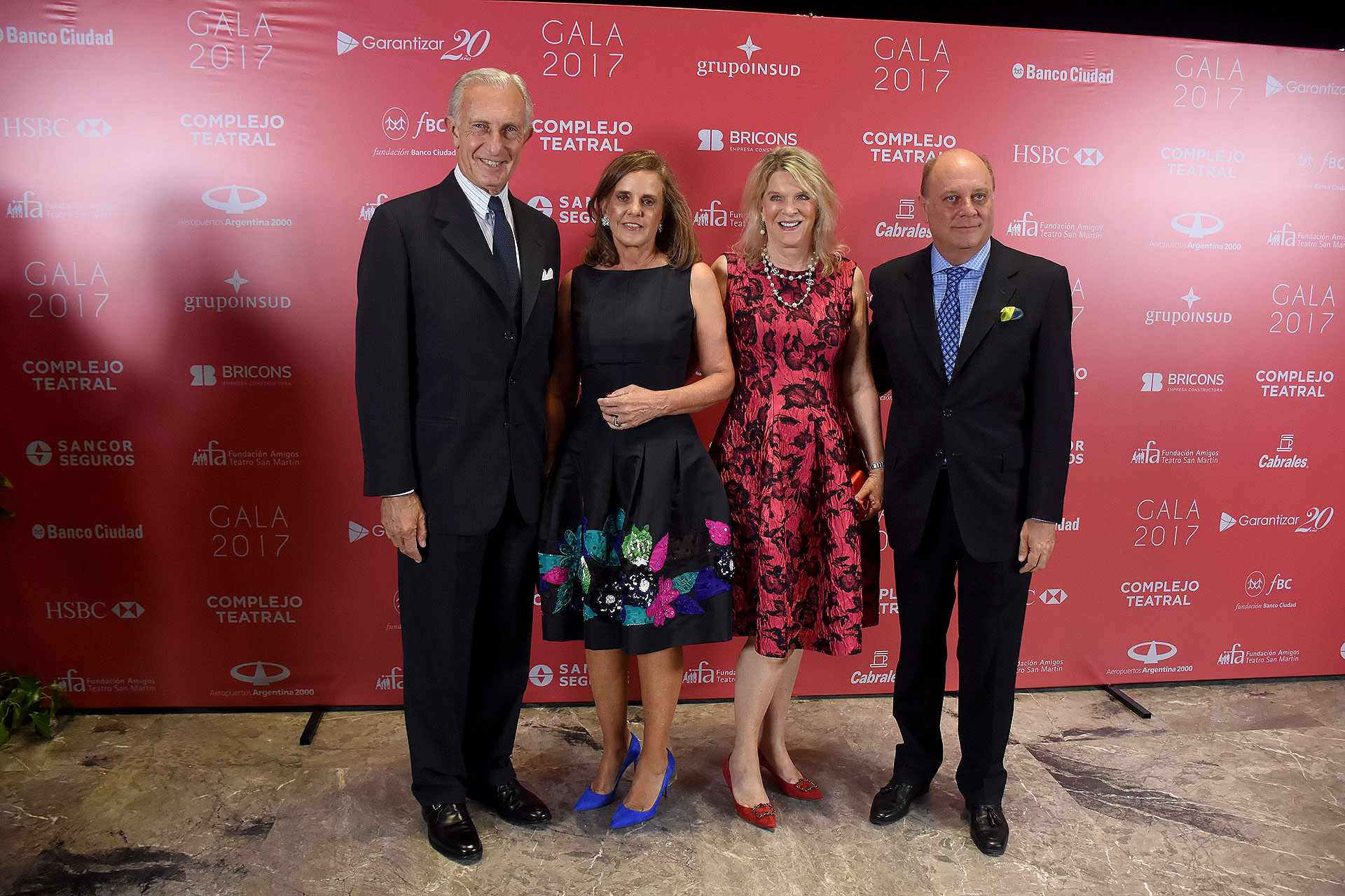 Jorge Neuss y Silvia Saravia de Neuss junto a Eva Soldati y Martín Cabrales