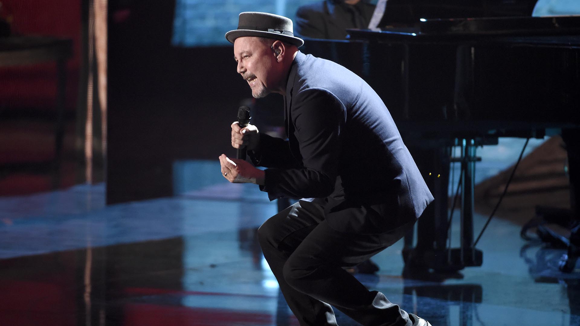 Ruben Blades performs “Arayue” at the 18th annual Latin Grammy Awards at the MGM Grand Garden Arena on Thursday, Nov. 16, 2017, in Las Vegas. (Photo by Chris Pizzello/Invision/AP)