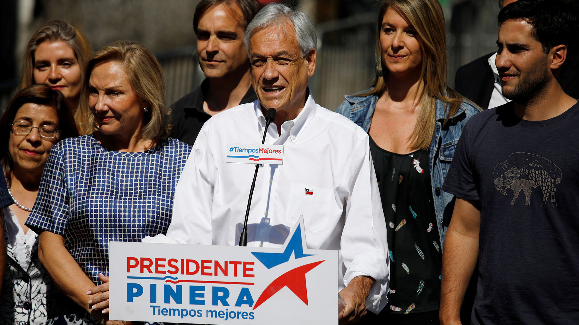 Sebastián Piñera brindó un discurso después de votar (REUTERS)