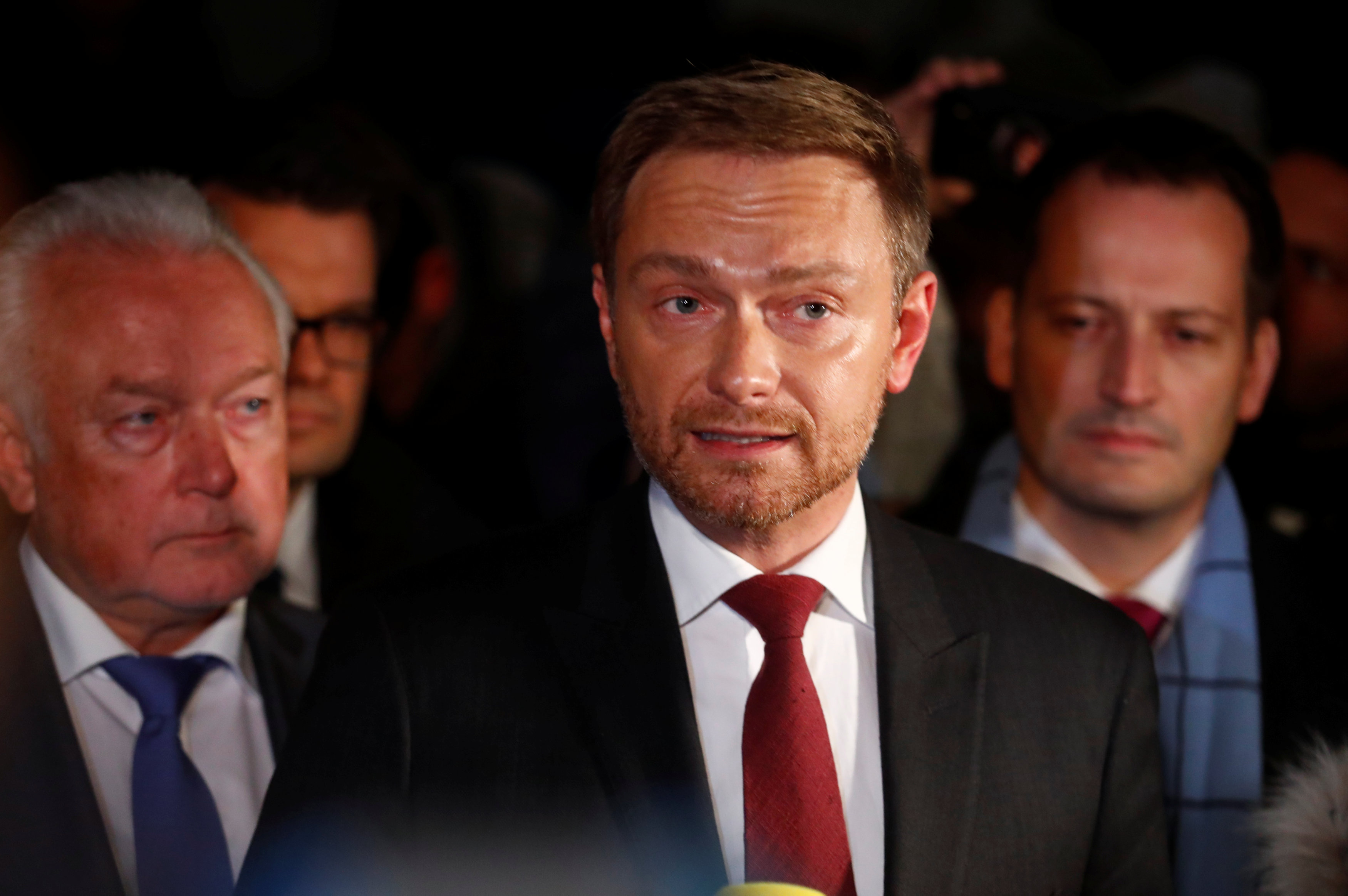 El líder del Partido Liberal Christian Lindner anuncia el fracaso de las negociaciones (REUTERS/Hannibal Hanschke)