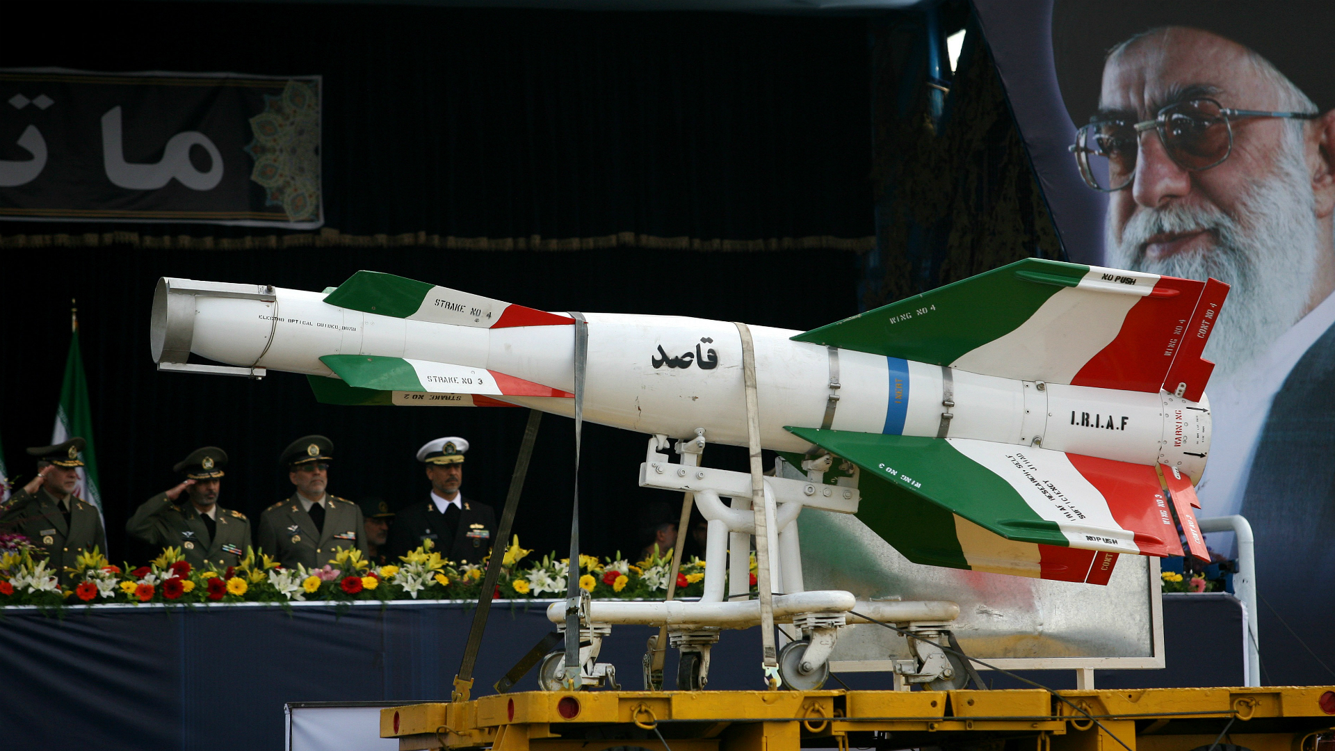 Desfile militar del régimen iraní. (Getty)