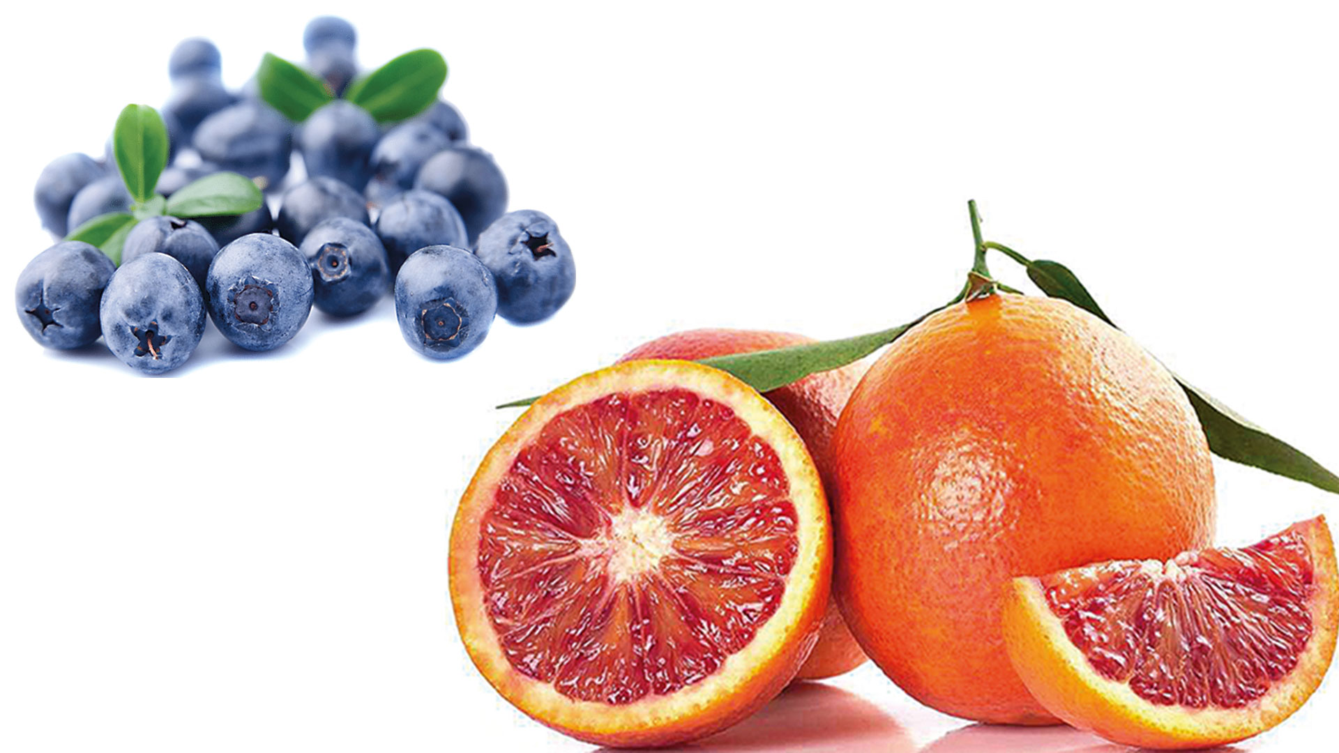 Arándanos y naranja sanguina.