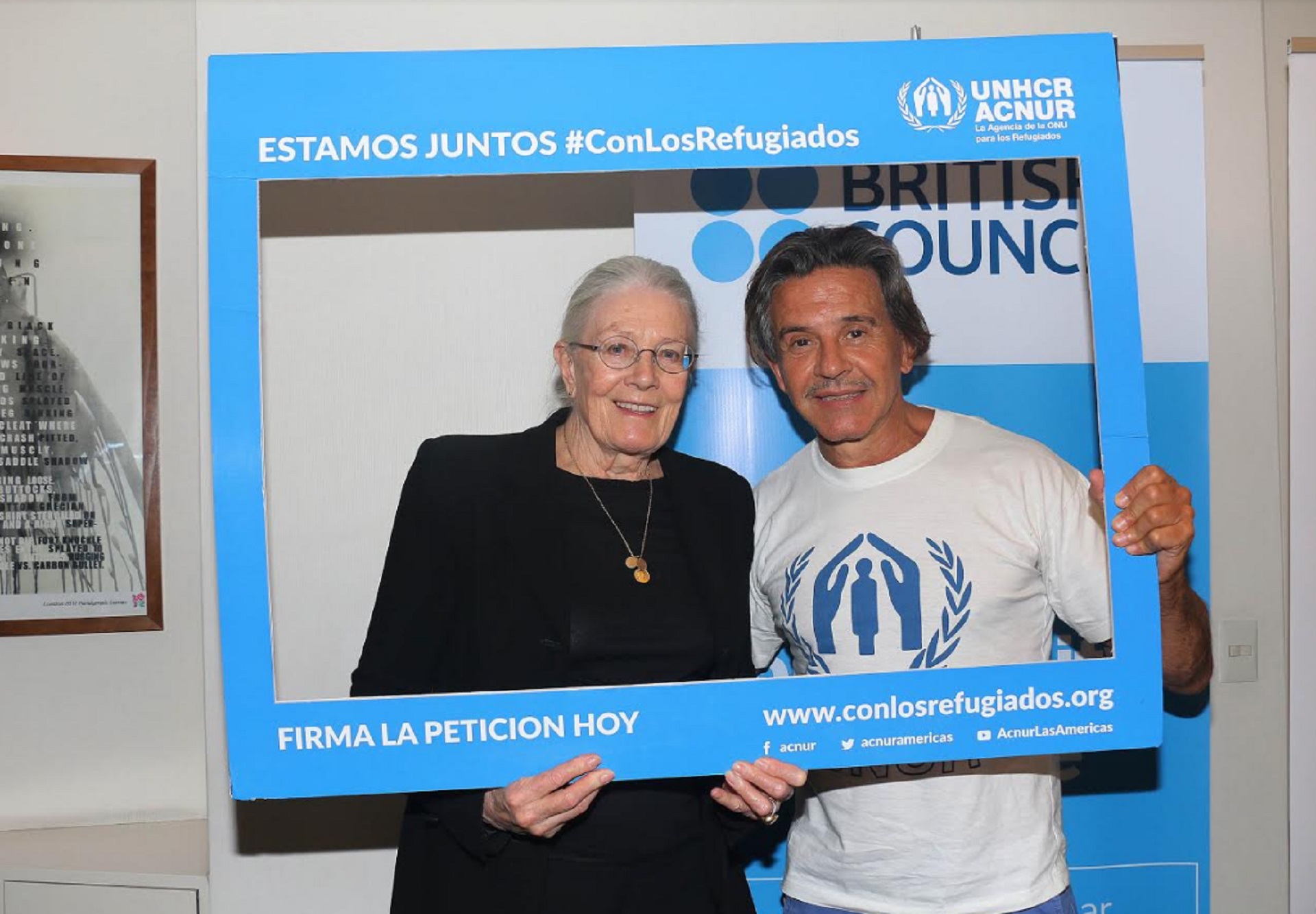 Osvaldo Laport ( Embajador de ACNUR ) y la actriz británica Vanessa Redgrave ( Embajadora de Buena Voluntad de UNICEF ) compartieron sus experiencias con los refugiados en una charla con periodistas (Crédito: Verónica Guerman/Teleshow)